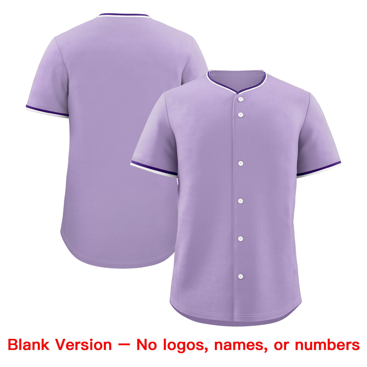 Custom Light Purple White Purple Classic Style Stitched Sports Uniform For Men Women Youth Personalized Quick Dry Baseball Jersey| KXKSHOP