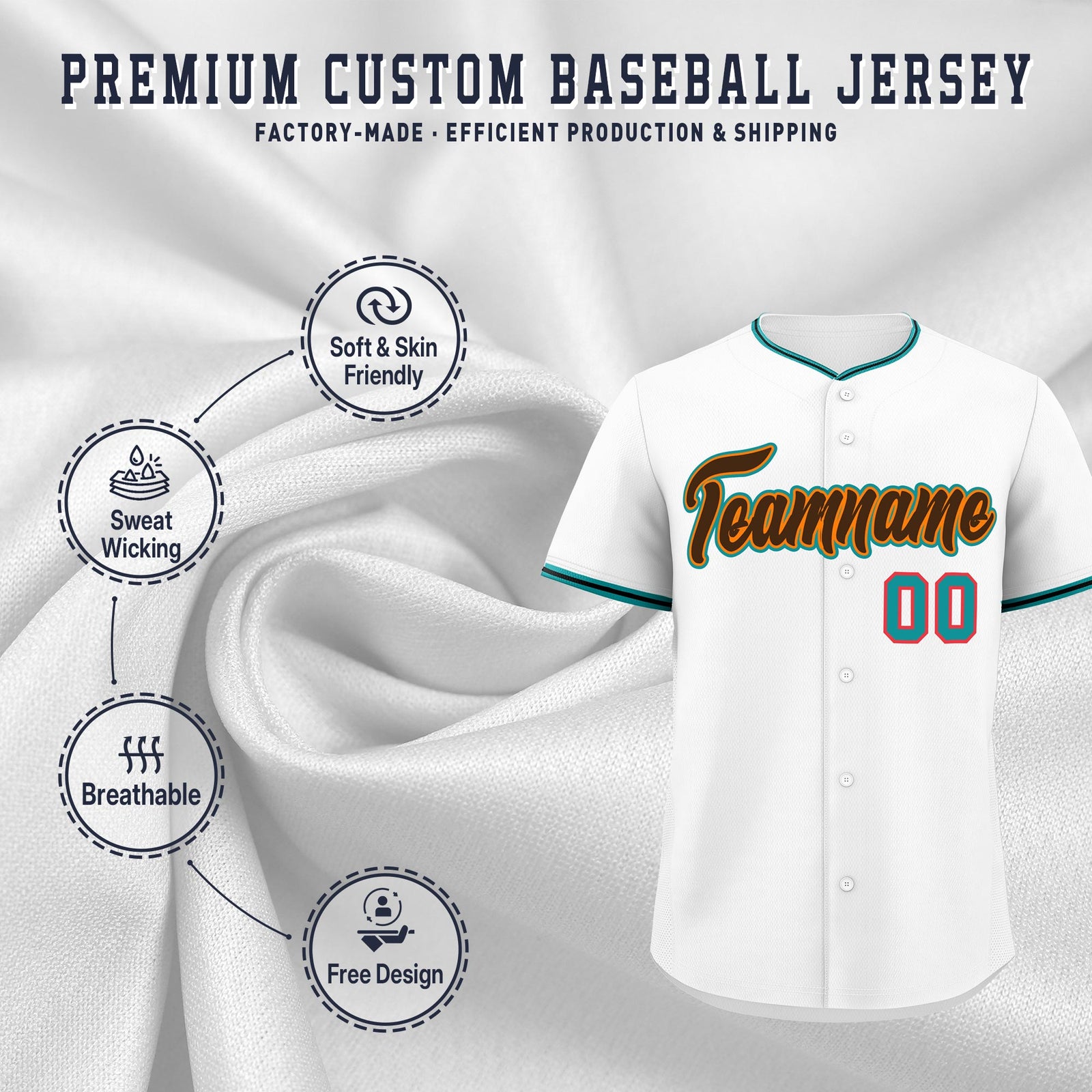 Custom White Black Teal Classic Style Stitched Sports Uniform For Men Women Youth Personalized Quick Dry Baseball Jersey| KXKSHOP