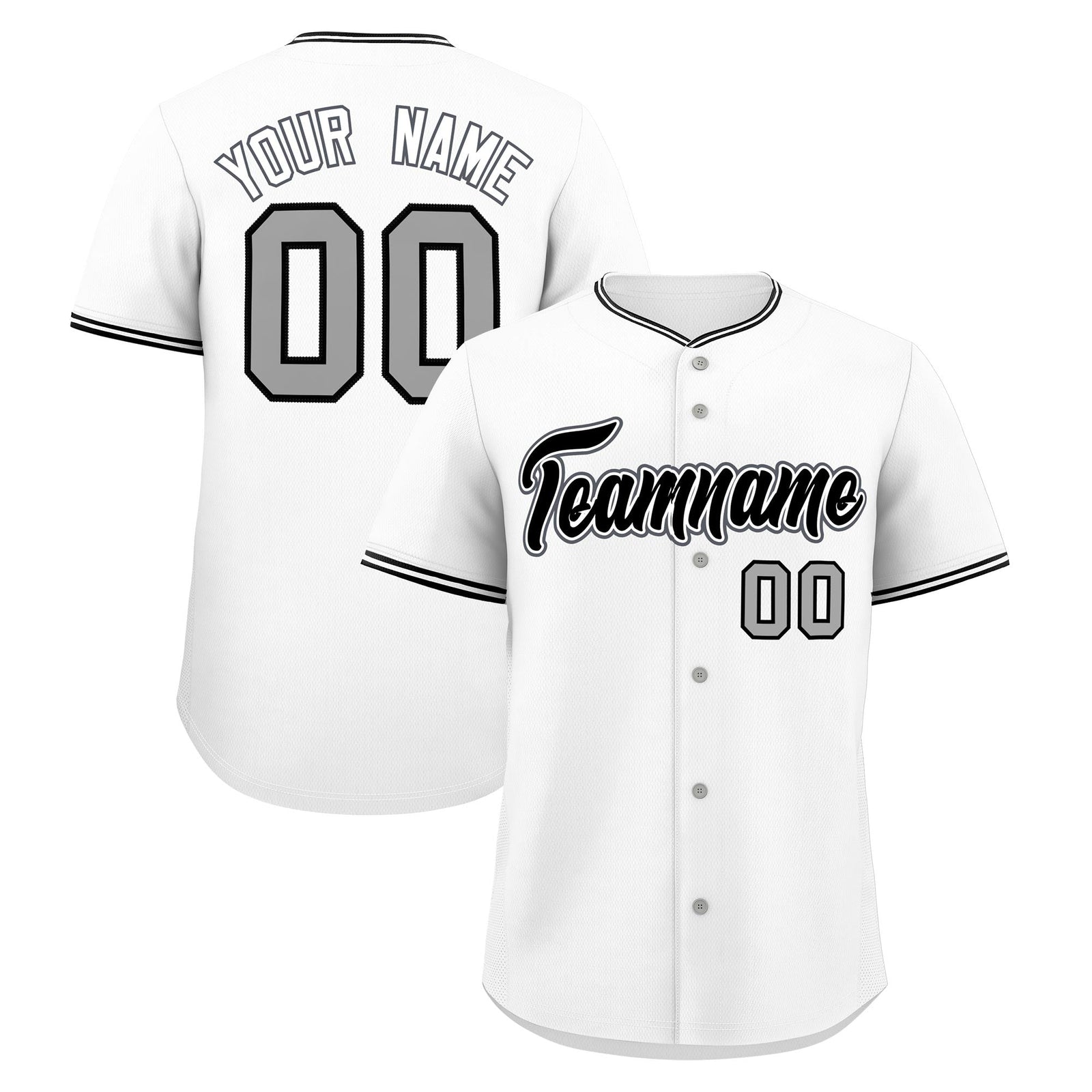 Custom White Black Gray Classic Style Stitched Sports Uniform For Men Women Youth Personalized Lightweight Baseball Jersey| KXKSHOP