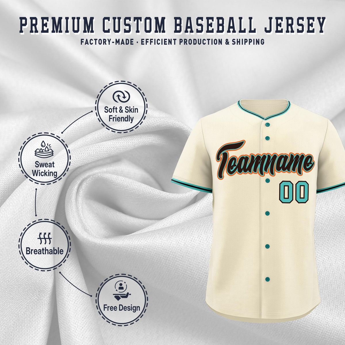 Custom Black Teal Brown Classic Style Stitched Sports Uniform For Men Women Youth Personalized Lightweight Baseball Jersey| KXKSHOP