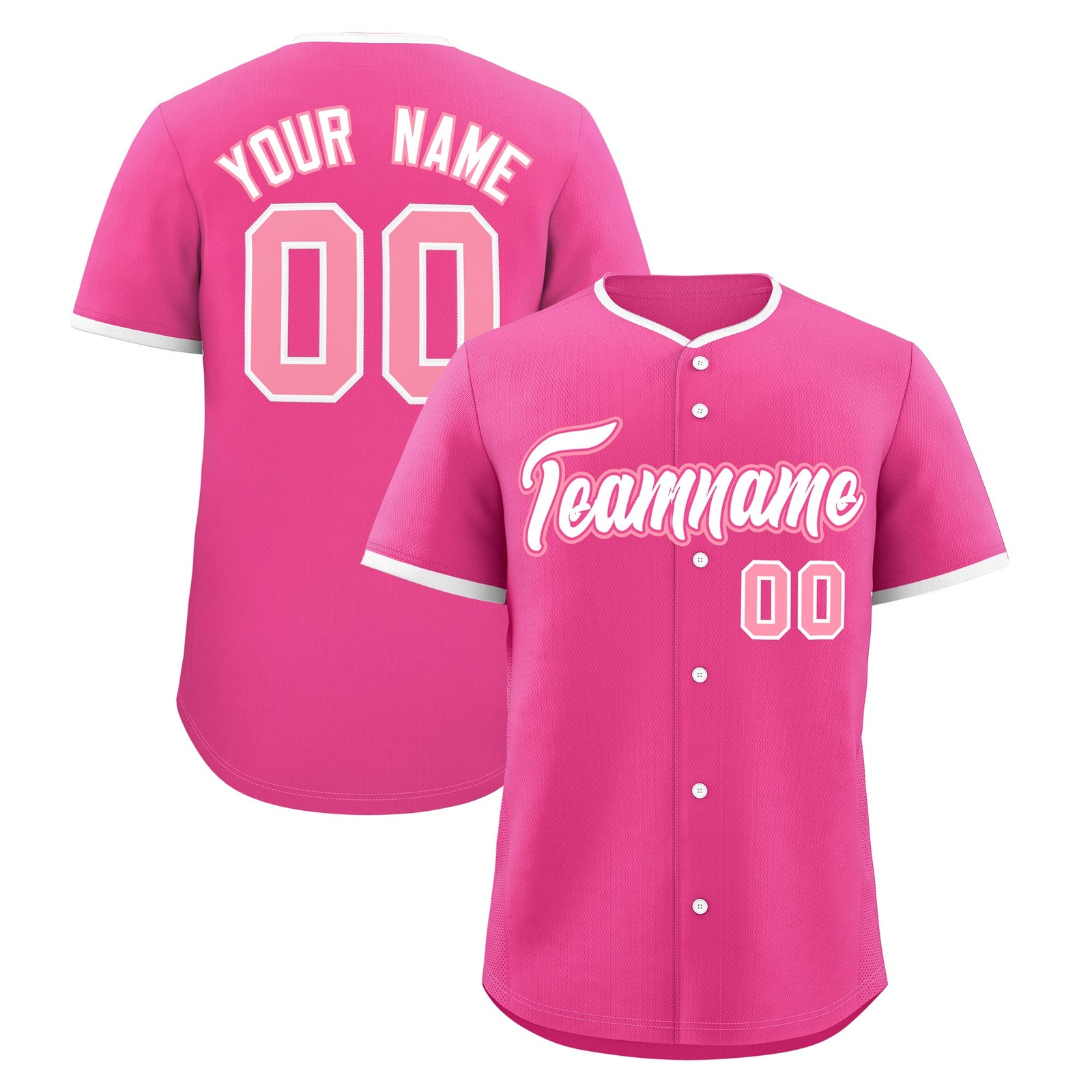 Custom Pink White Light Pink Classic Style Stitched Sports Uniform For Men Women Youth Personalized Lightweight Baseball Jersey| KXKSHOP