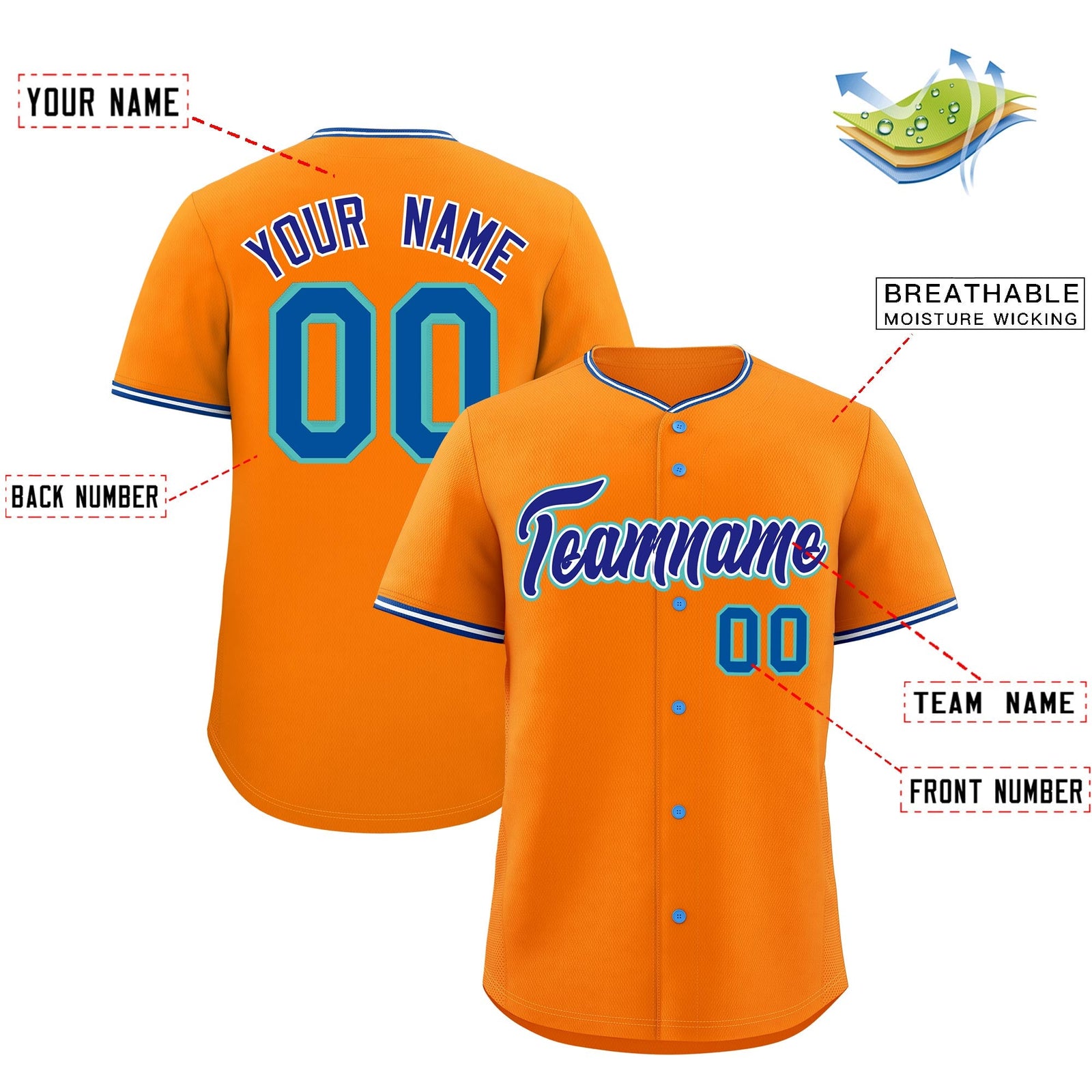 Custom Orange White Royal Classic Style Stitched Sports Uniform For Men Women Youth Personalized Lightweight Baseball Jersey| KXKSHOP