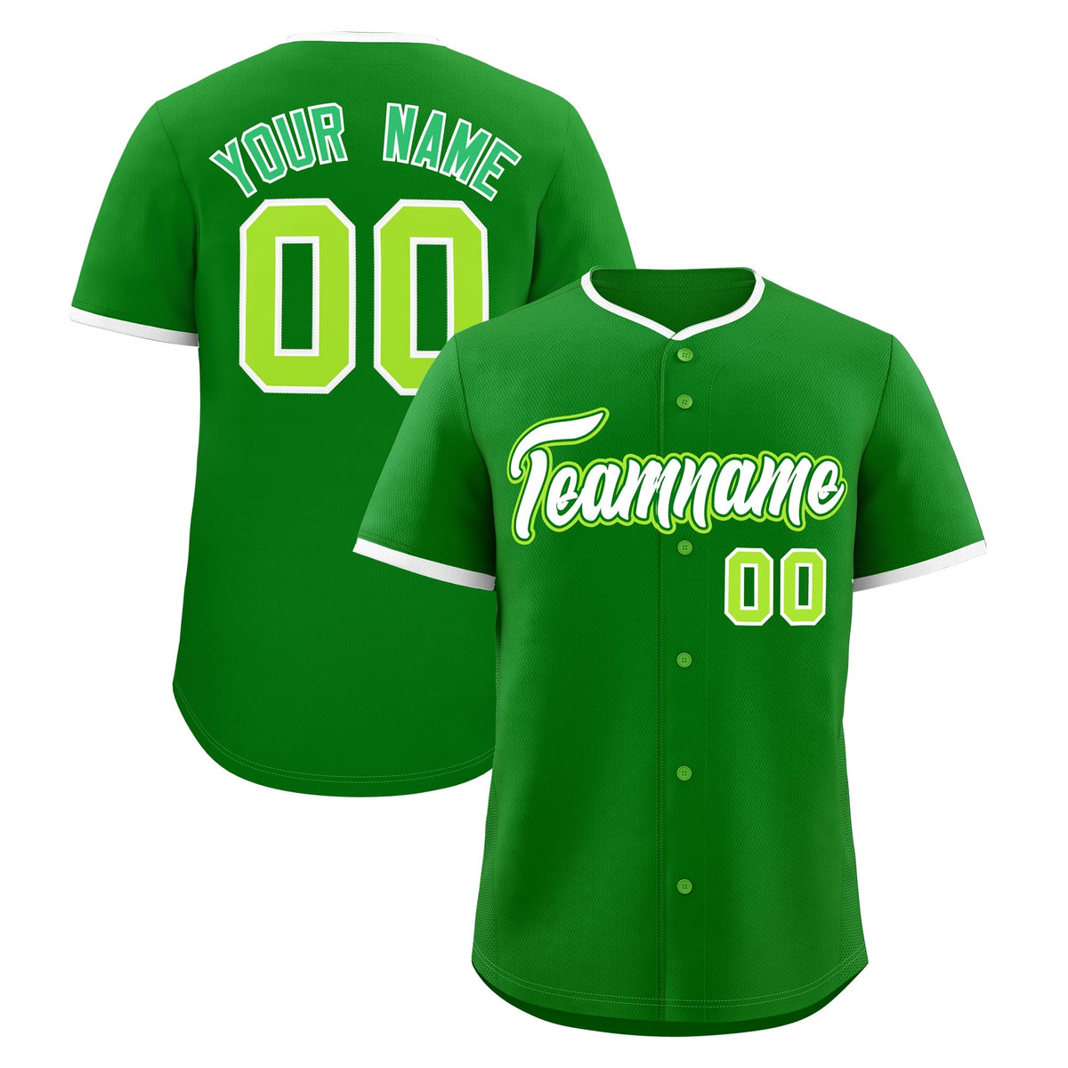 Custom Kelly Green White Neon Green Classic Style Stitched Sports Uniform For Men Women Youth Personalized Quick Dry Baseball Jersey| KXKSHOP