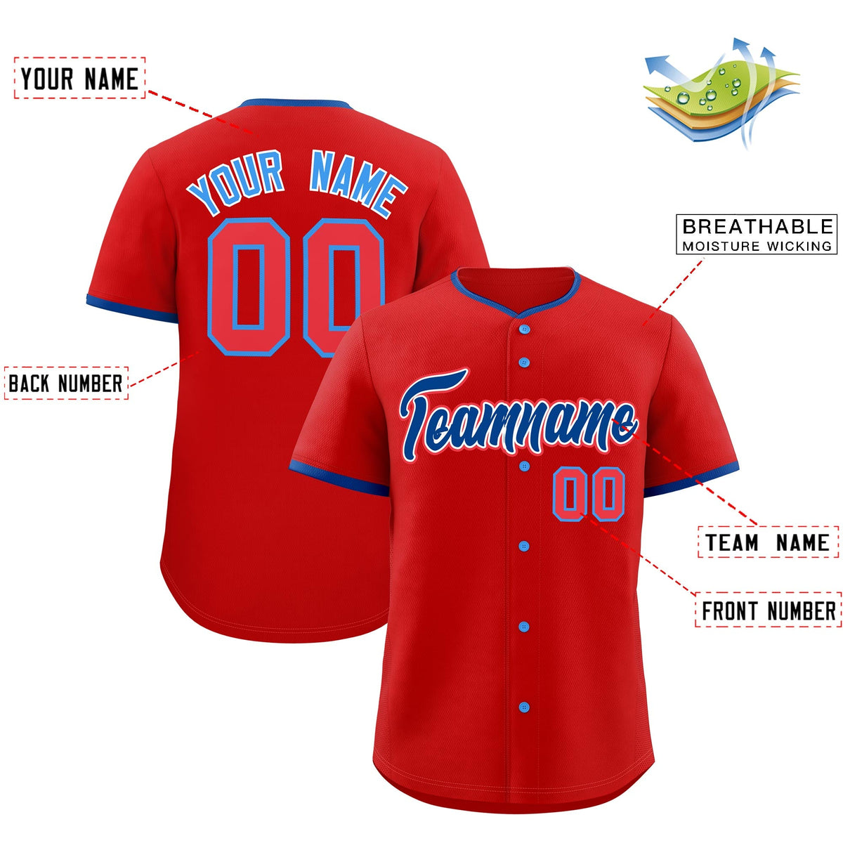 Custom Red Royal White Classic Style Stitched Sports Uniform For Men Women Youth Personalized Lightweight Baseball Jersey| KXKSHOP