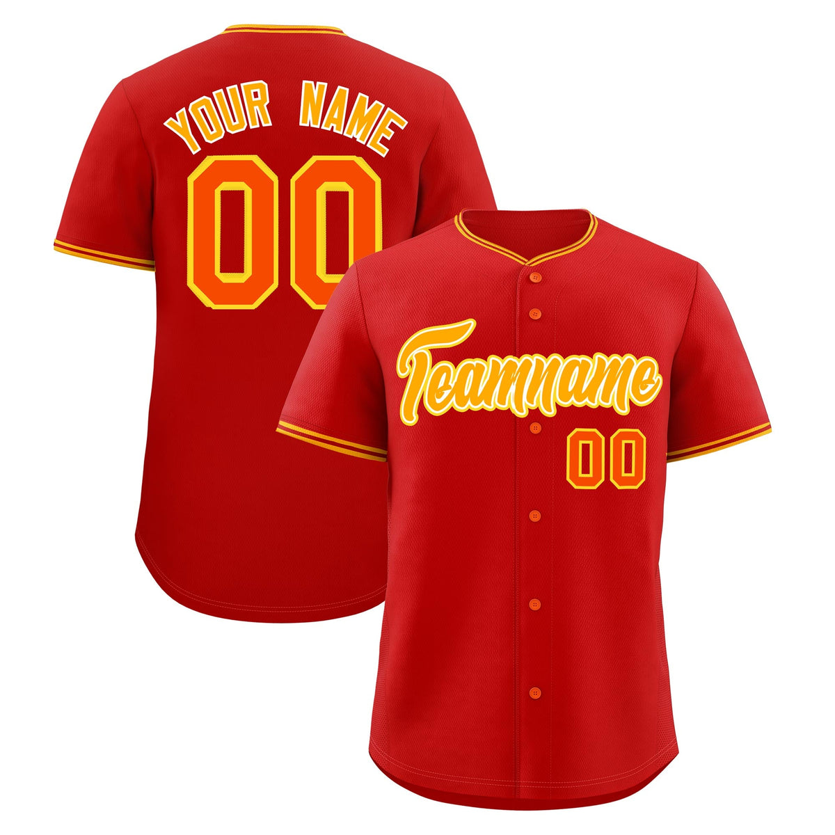 Custom Red Yellow White Classic Style Stitched Sports Uniform For Men Women Youth Personalized Quick Dry Baseball Jersey| KXKSHOP