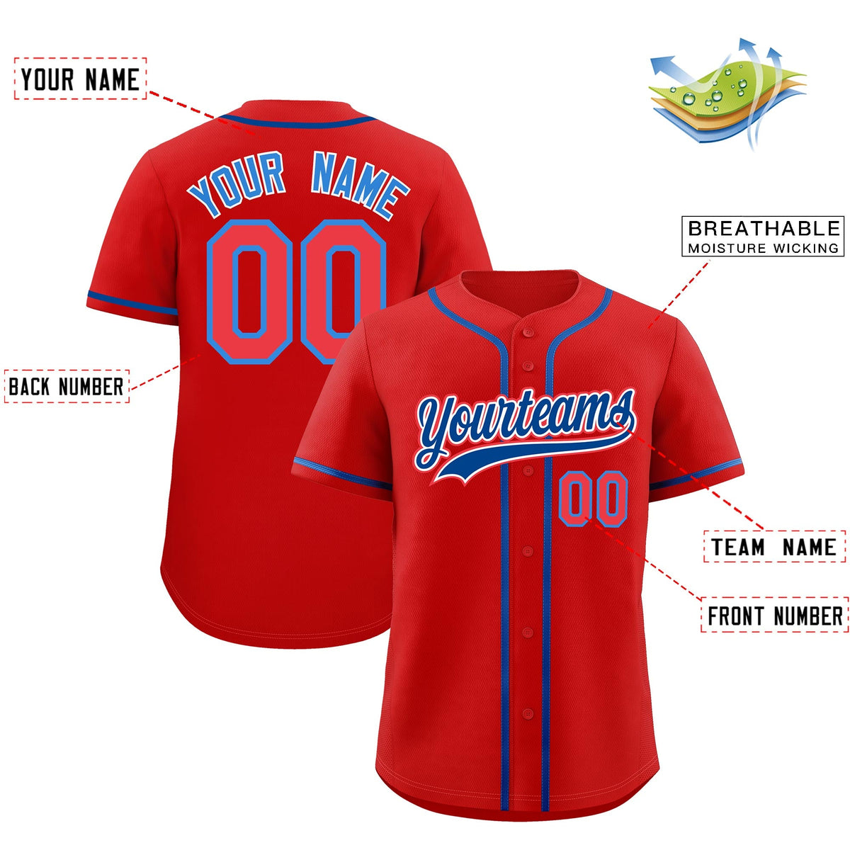 Custom Red Classic Style Stitched Sports Uniform Personalized For Teams Quick Dry Baseball Jersey| KXKSHOP