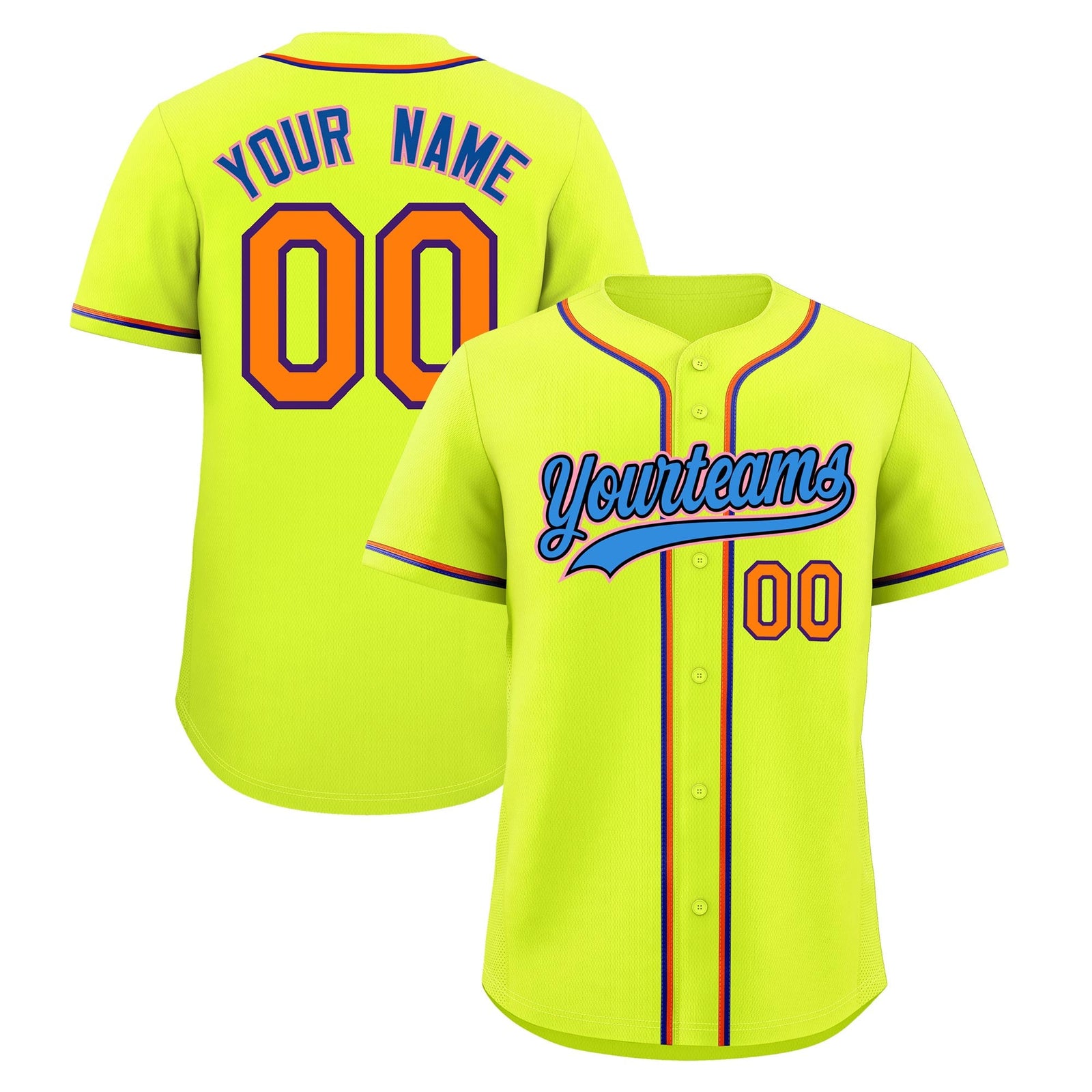 Custom Fluorescent Green Classic Style Stitched Sports Uniform Personalized For Teams Quick Dry Baseball Jersey| KXKSHOP