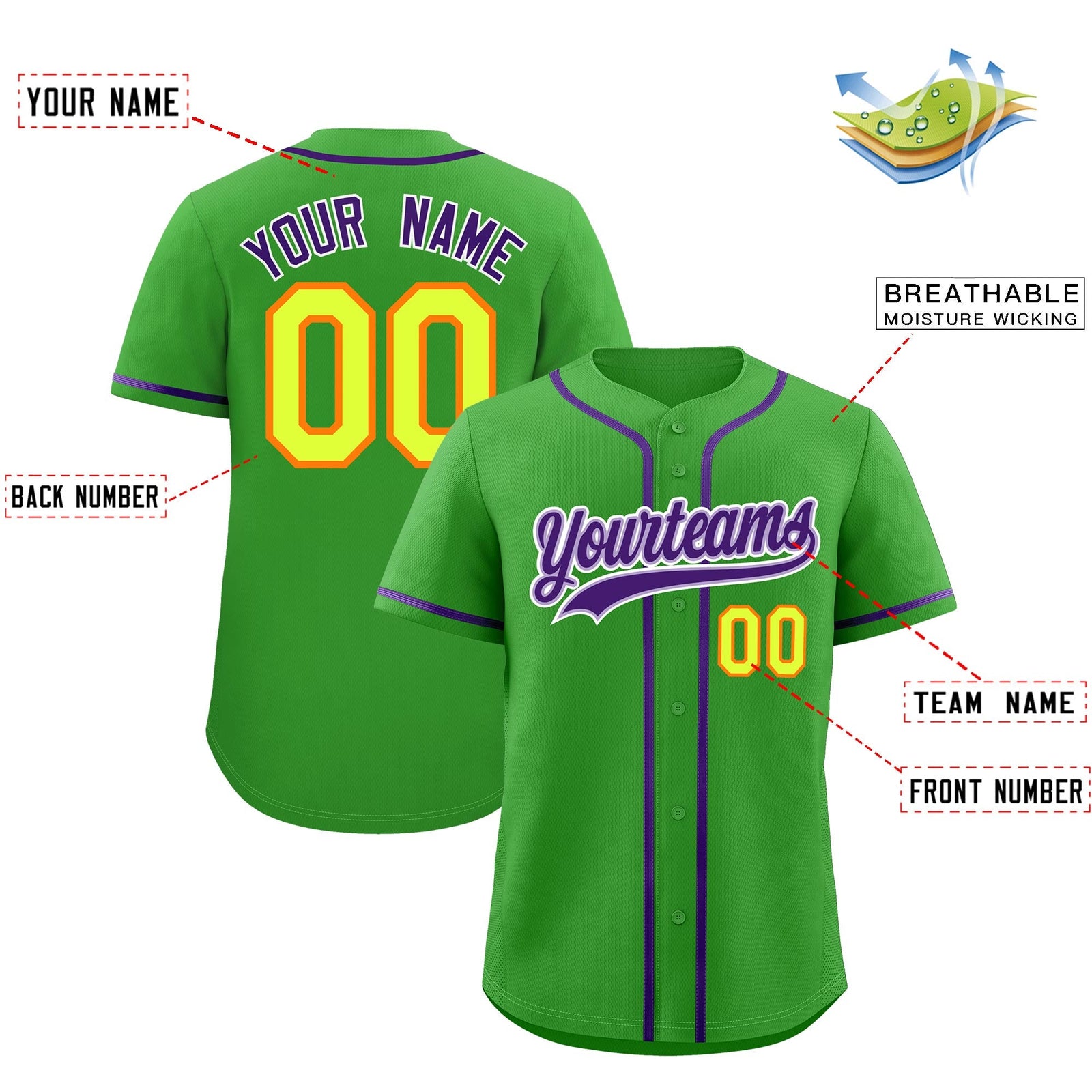Custom Light Green Classic Style Stitched Sports Uniform Personalized For Teams Lightweight Baseball Jersey| KXKSHOP