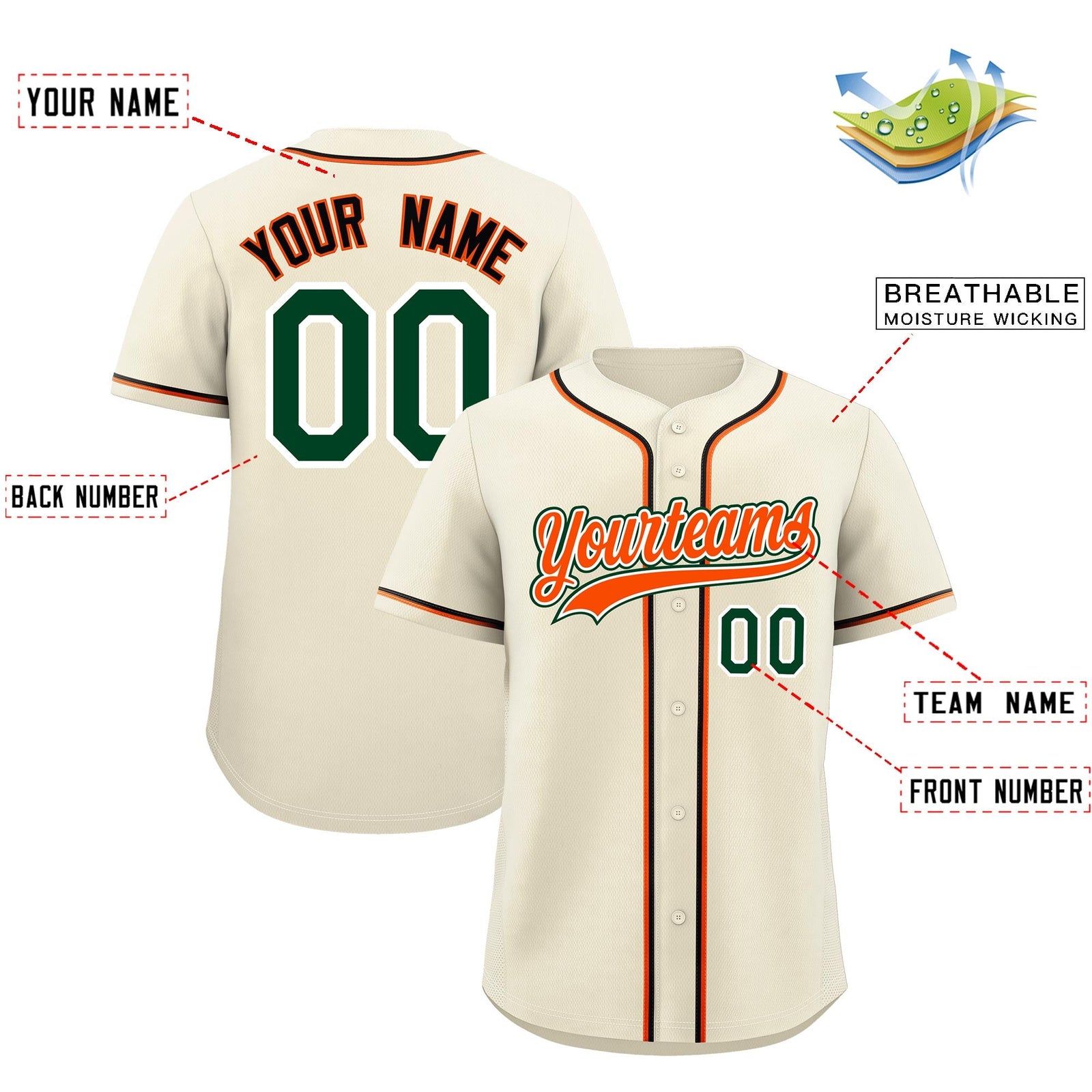 Custom Cream Classic Style Stitched Sports Uniform Personalized For Teams Lightweight Baseball Jersey| KXKSHOP