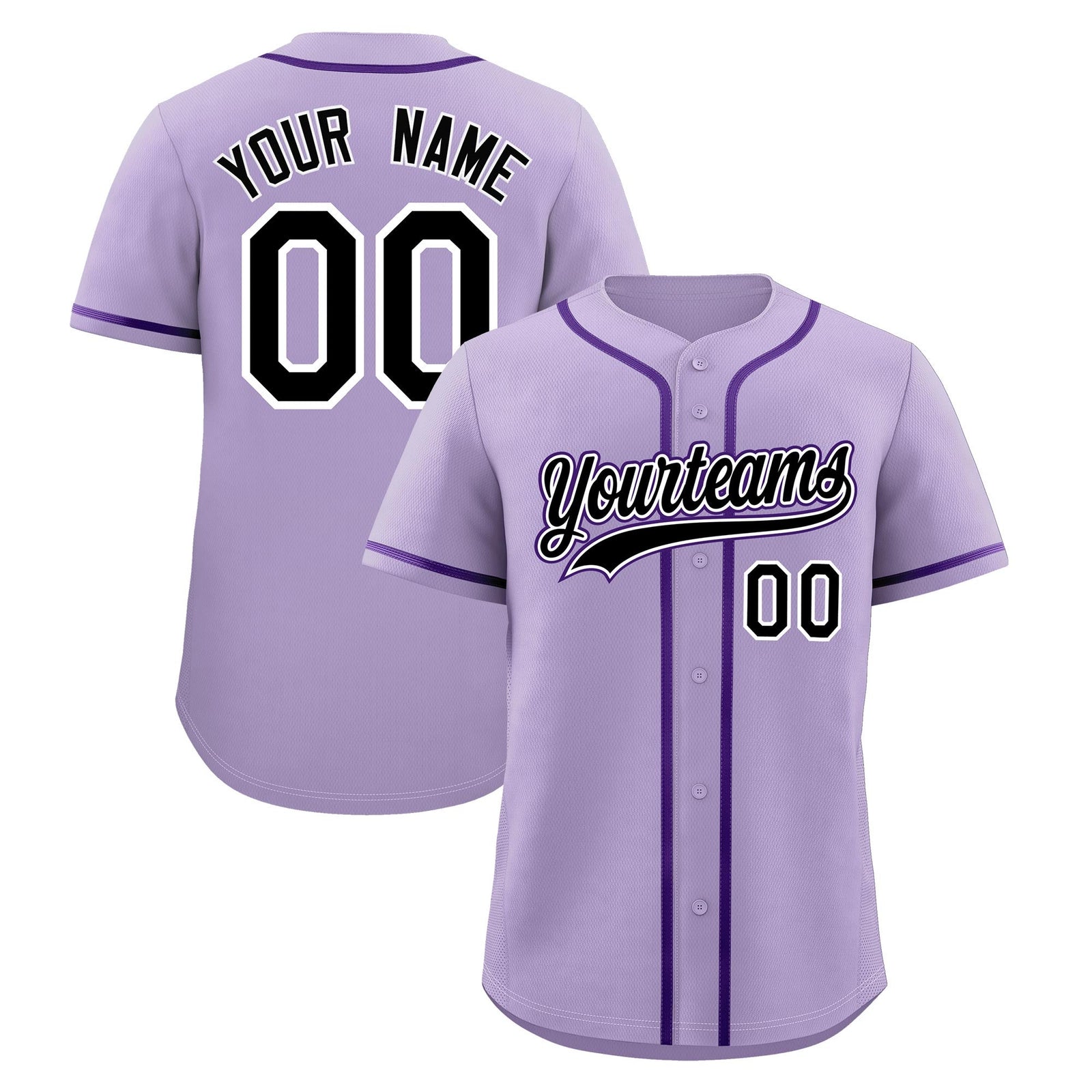 Custom Light Purple Classic Style Stitched Sports Uniform Personalized For Teams Quick Dry Baseball Jersey| KXKSHOP