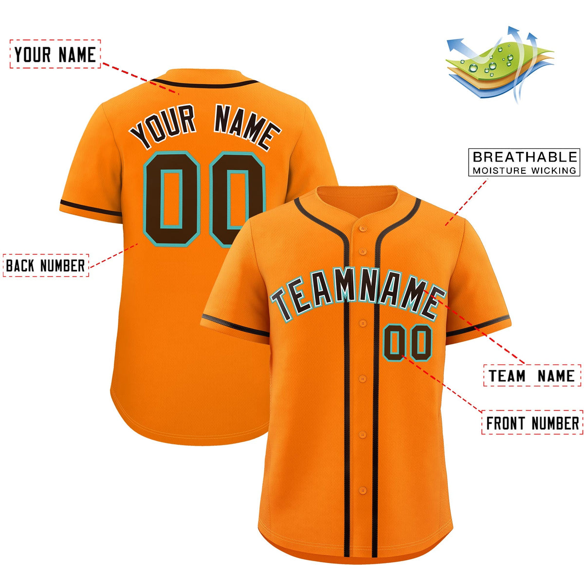 Custom Orange Classic Style Stitched Sports Uniform Personalized For Teams Lightweight Baseball Jersey| KXKSHOP
