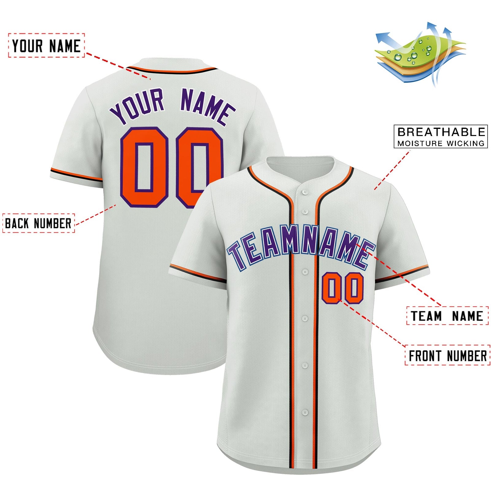 Custom Light Gray Classic Style Stitched Sports Uniform Personalized For Teams Quick Dry Baseball Jersey| KXKSHOP