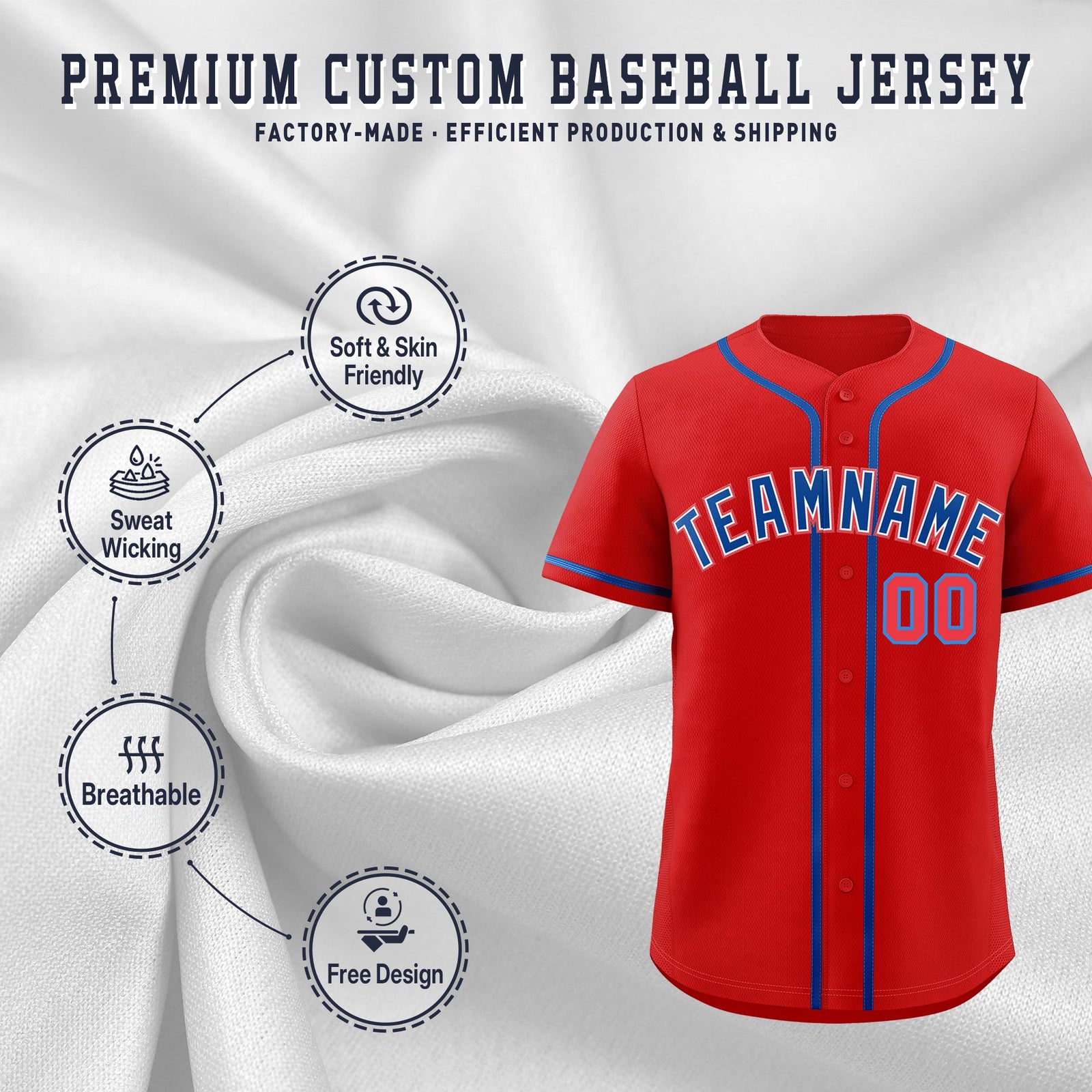 Custom Red Classic Style Stitched Sports Uniform Personalized For Teams Quick Dry Baseball Jersey| KXKSHOP