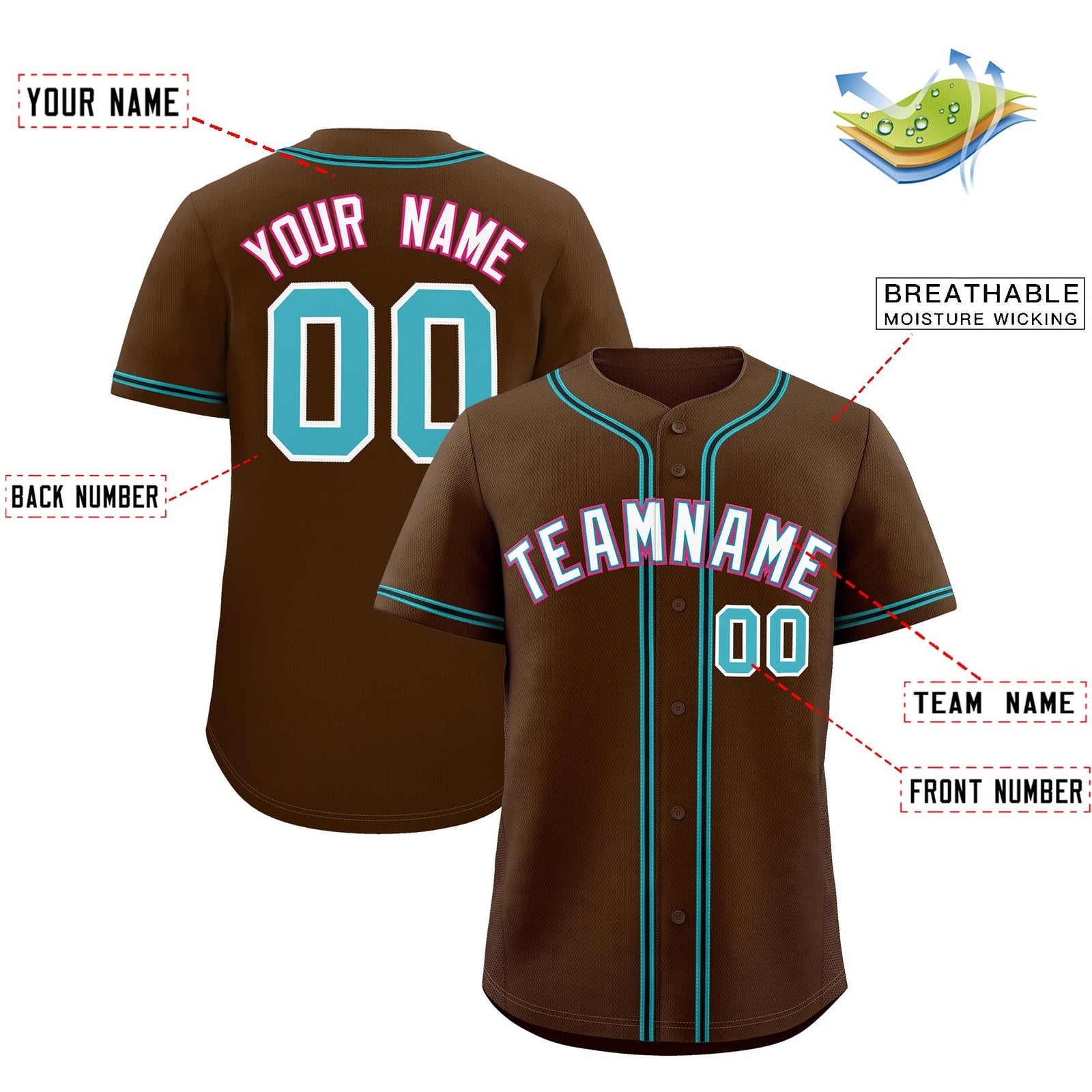 Custom Brown Classic Style Stitched Sports Uniform Personalized For Teams Quick Dry Baseball Jersey| KXKSHOP