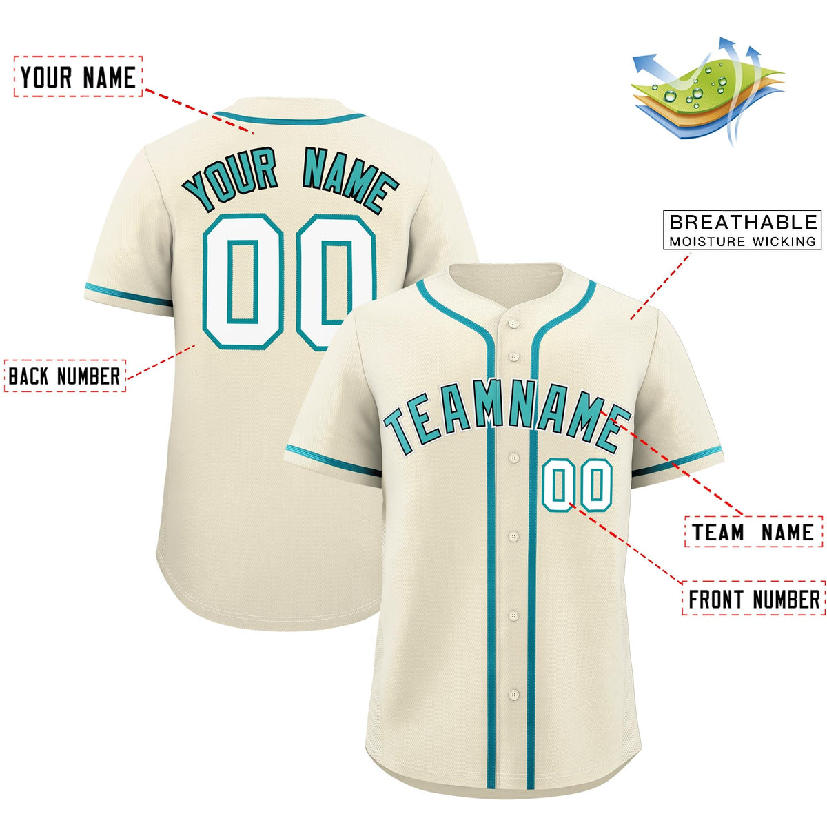 Custom Cream Classic Style Stitched Sports Uniform Personalized For Teams Lightweight Baseball Jersey| KXKSHOP