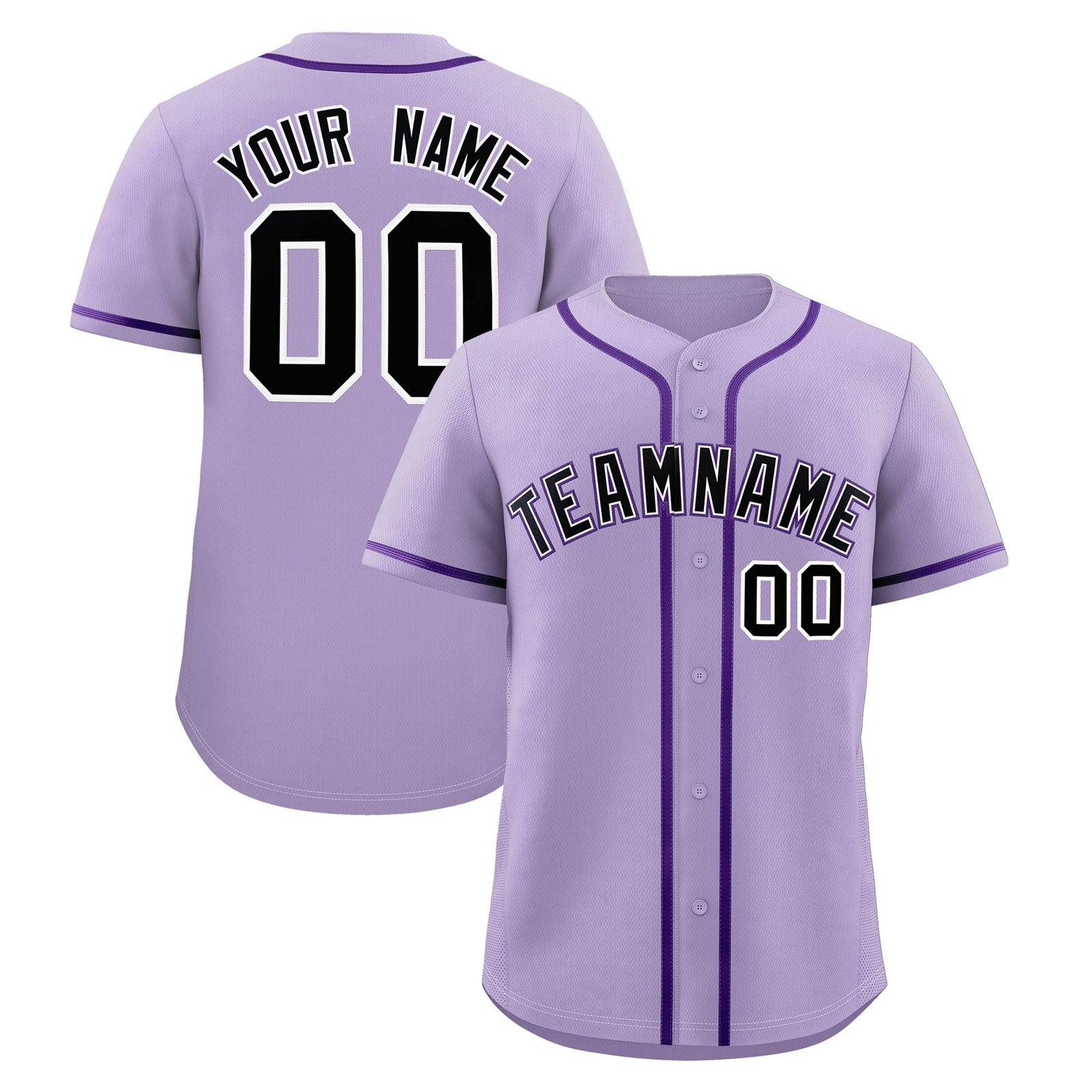 Custom Light Purple Classic Style Stitched Sports Uniform Personalized For Teams Quick Dry Baseball Jersey| KXKSHOP