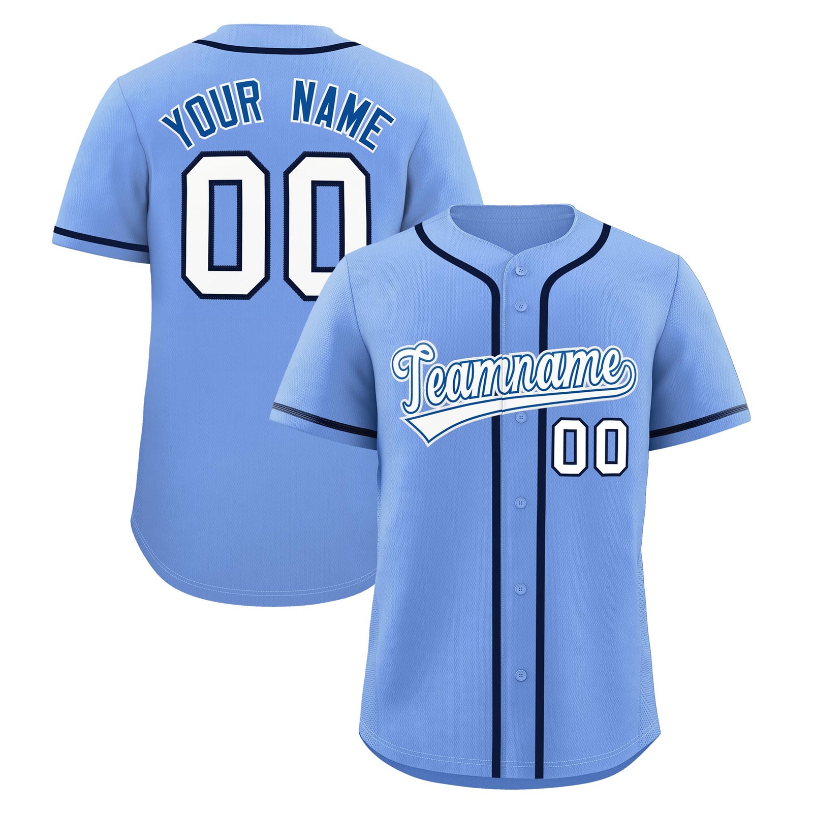 Custom Light Blue Classic Style Stitched Sports Uniform Personalized For Teams Quick Dry Baseball Jersey| KXKSHOP