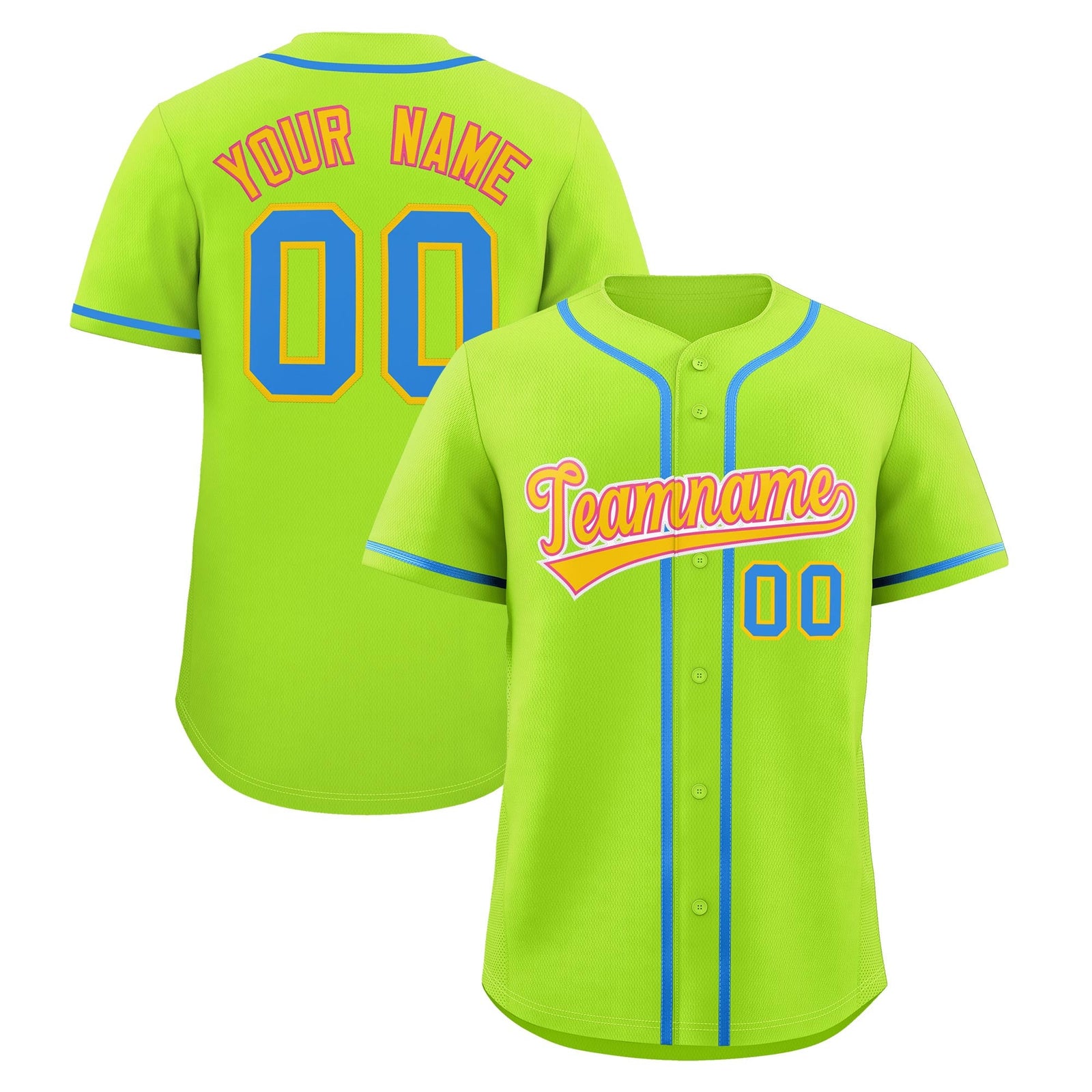 Custom Neon Creen Classic Style Stitched Sports Uniform Personalized For Teams Lightweight Baseball Jersey| KXKSHOP