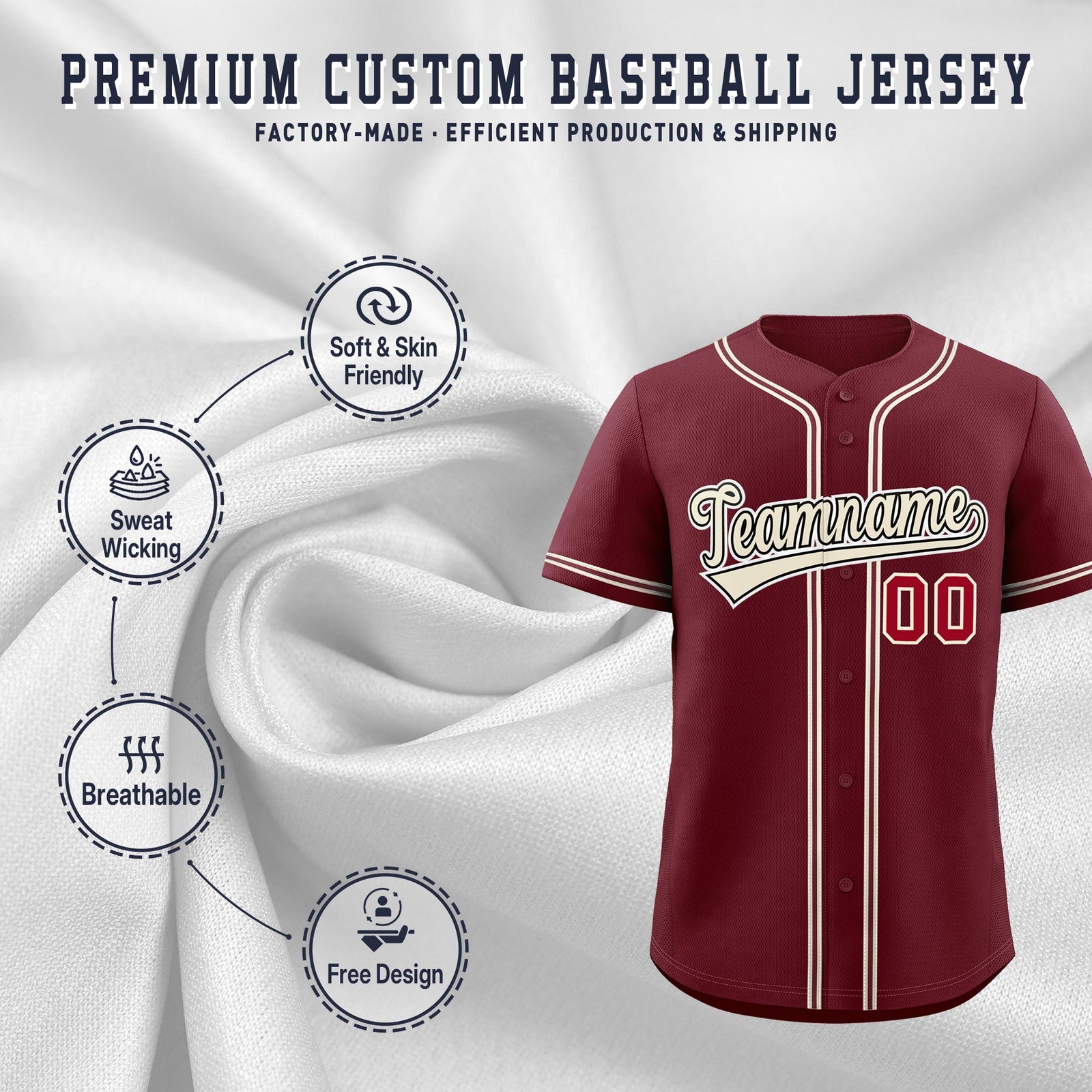 Custom Maroon Classic Style Stitched Sports Uniform Personalized For Teams Quick Dry Baseball Jersey| KXKSHOP