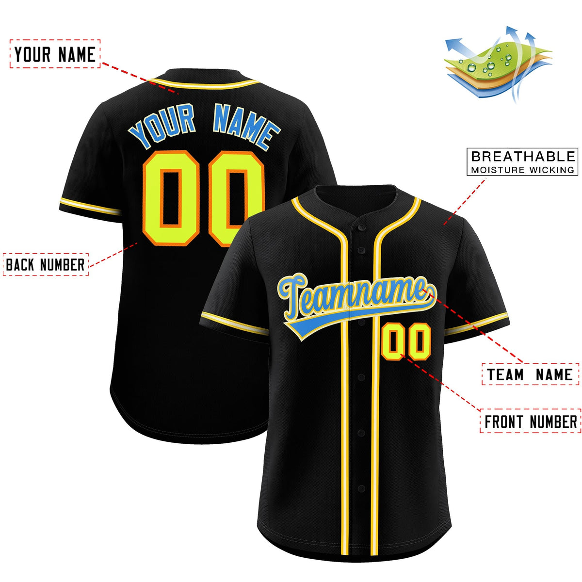 Custom Black Classic Style Stitched Sports Uniform Personalized For Teams Quick Dry Baseball Jersey| KXKSHOP