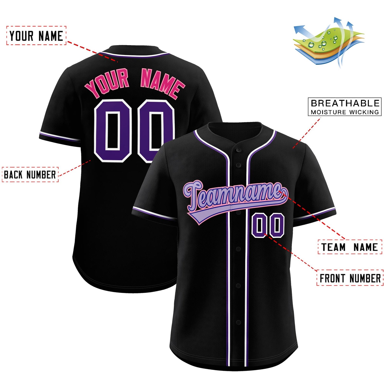 Custom Black Classic Style Stitched Sports Uniform Personalized For Teams Quick Dry Baseball Jersey| KXKSHOP