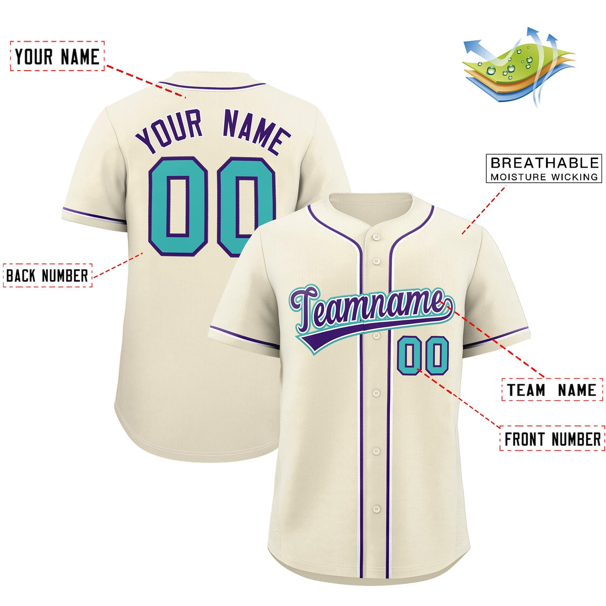 Custom Cream Classic Style Stitched Sports Uniform Personalized For Teams Quick Dry Baseball Jersey| KXKSHOP