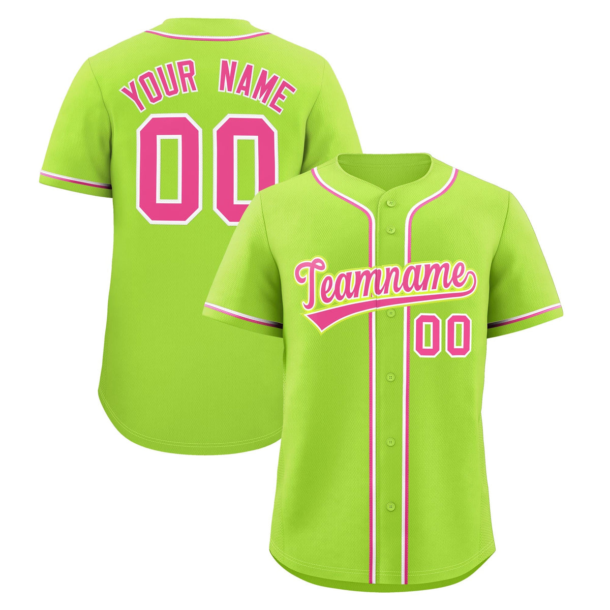 Custom Neon Green Classic Style Stitched Sports Uniform Personalized For Teams Quick Dry Baseball Jersey| KXKSHOP
