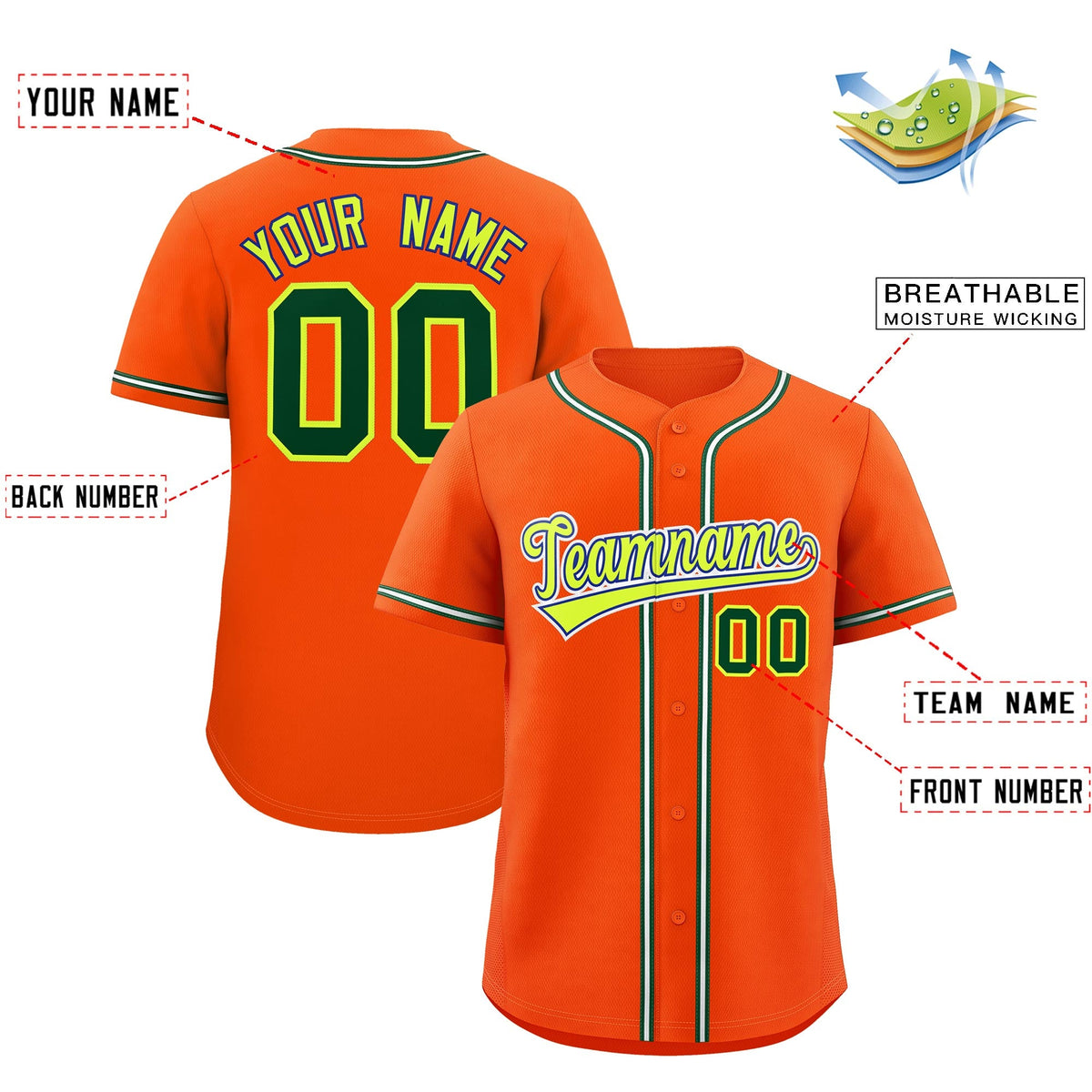 Custom Orange Classic Style Stitched Sports Uniform Personalized For Teams Quick Dry Baseball Jersey| KXKSHOP