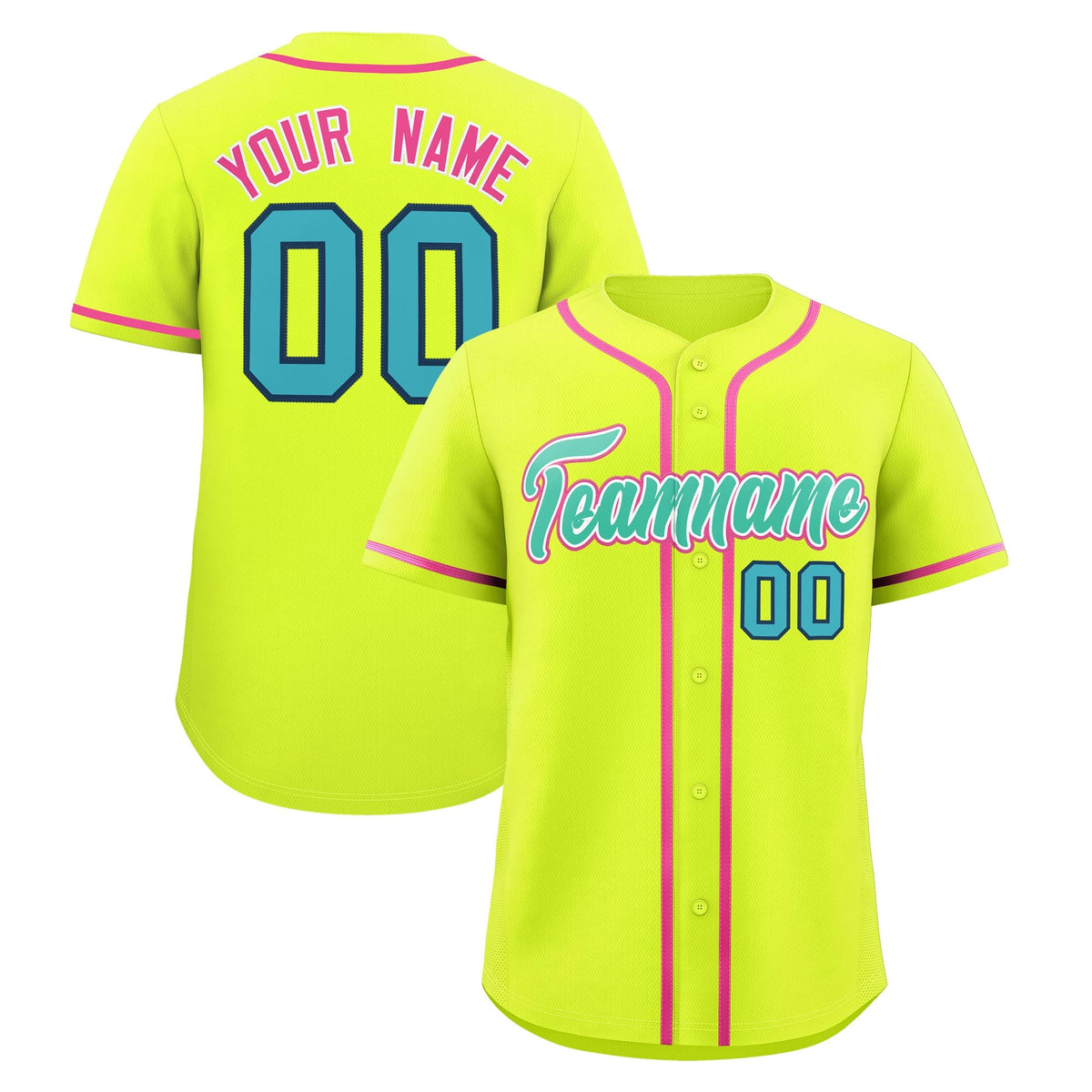 Custom Fluorescent Green Classic Style Stitched Sports Uniform Personalized For Teams Quick Dry Baseball Jersey| KXKSHOP