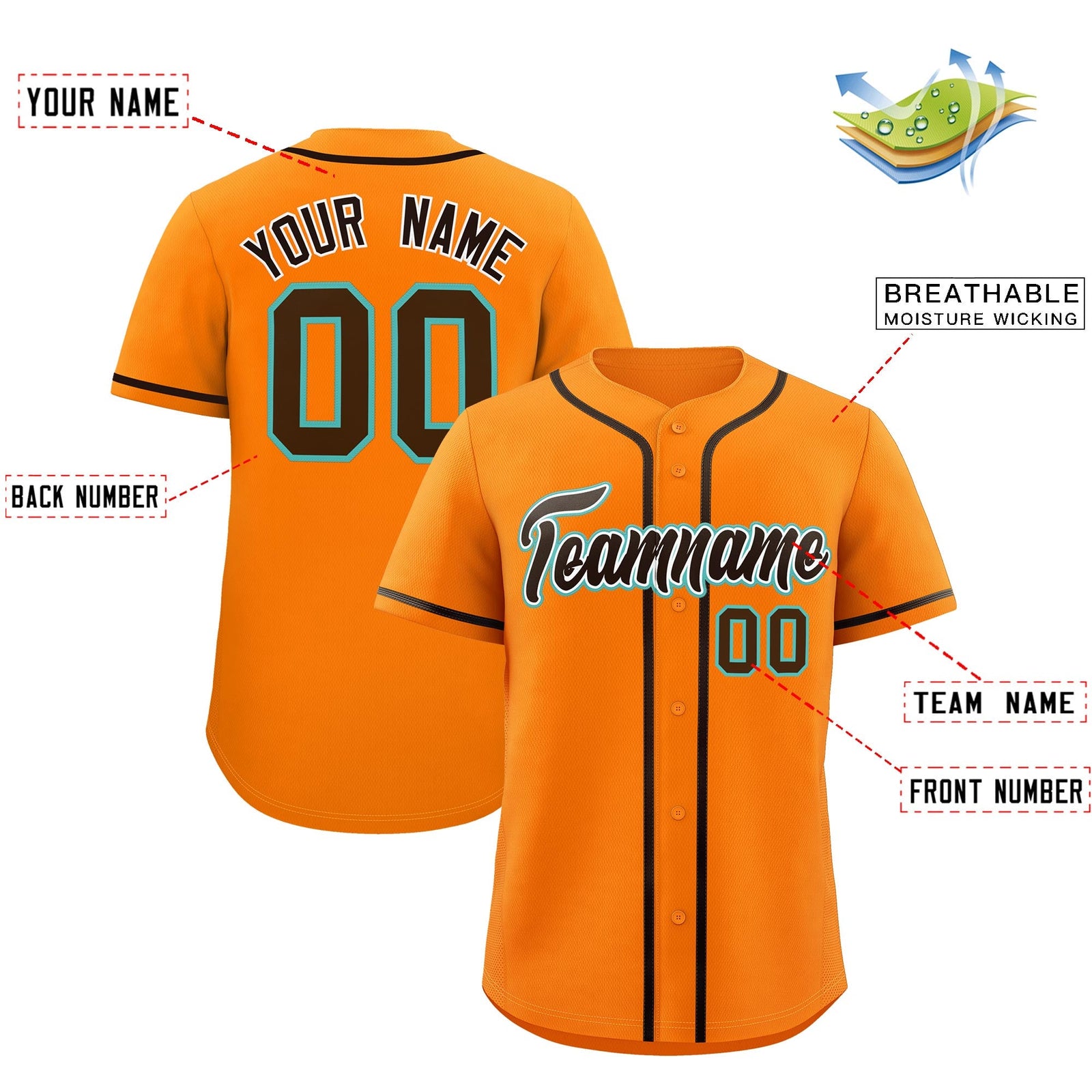 Custom Orange Classic Style Stitched Sports Uniform Personalized For Teams Lightweight Baseball Jersey| KXKSHOP