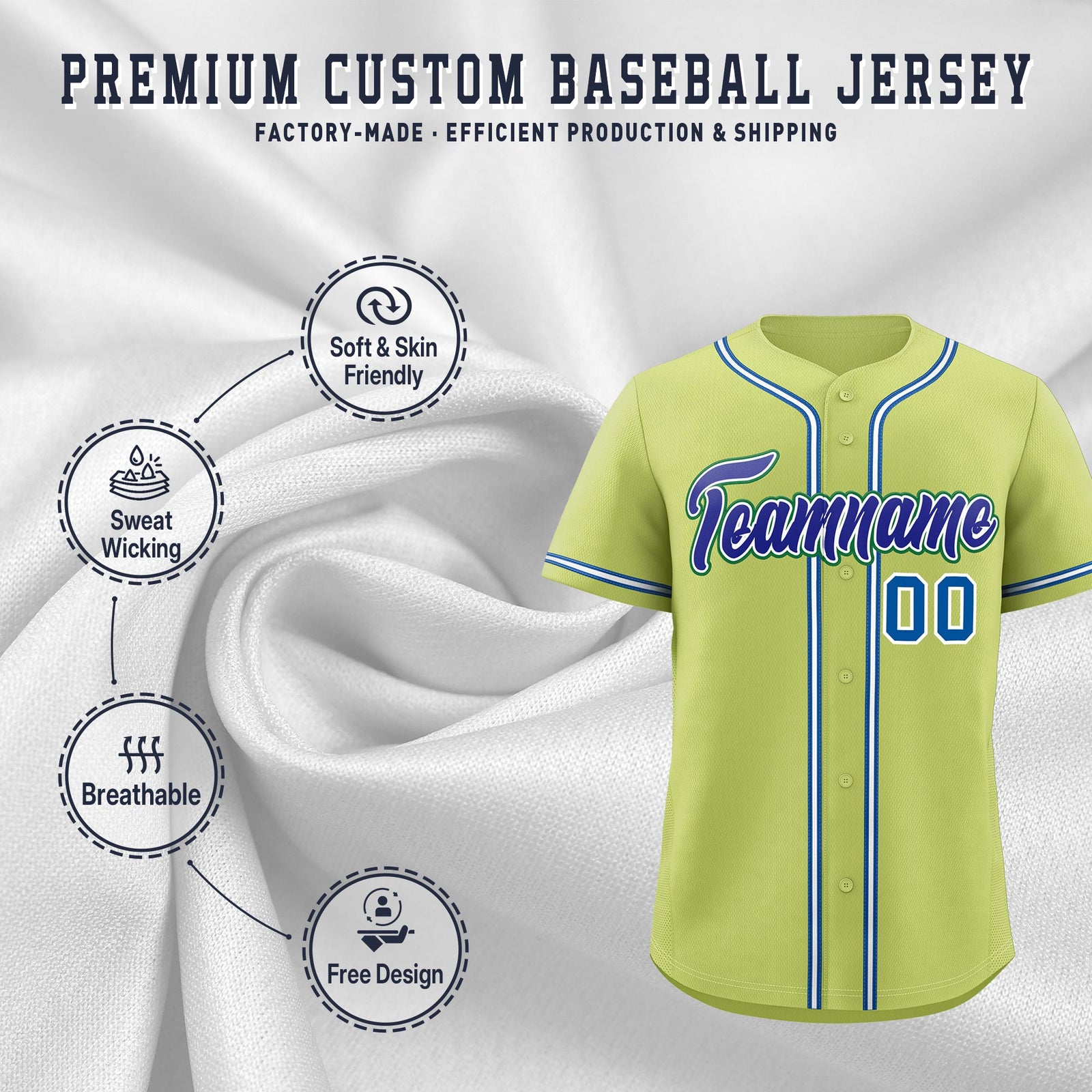 Custom Champagne Classic Style Stitched Sports Uniform Personalized For Teams Quick Dry Baseball Jersey| KXKSHOP