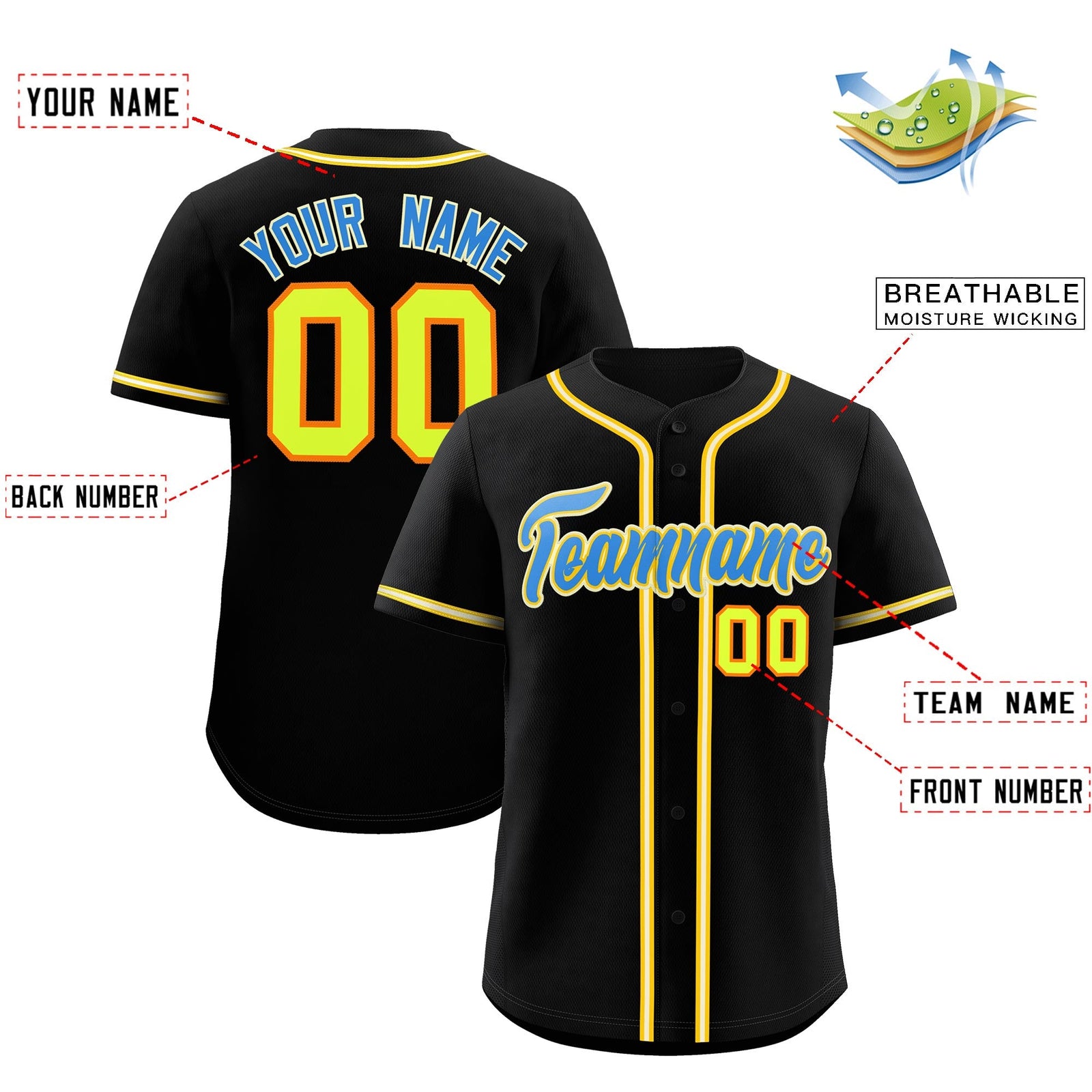 Custom Black Classic Style Stitched Sports Uniform Personalized For Teams Quick Dry Baseball Jersey| KXKSHOP
