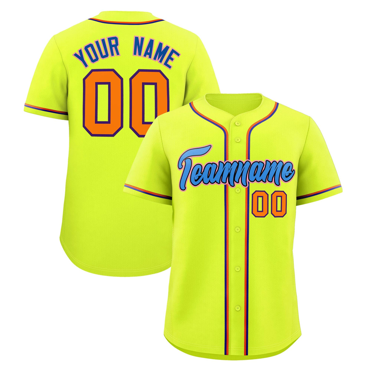 Custom Fluorescent Green Classic Style Stitched Sports Uniform Personalized For Teams Quick Dry Baseball Jersey| KXKSHOP