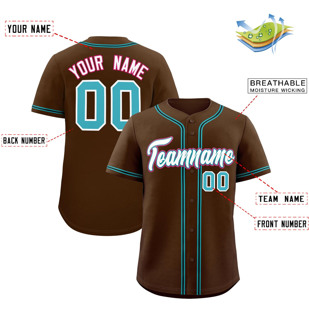 Custom Brown Classic Style Stitched Sports Uniform Personalized For Teams Quick Dry Baseball Jersey| KXKSHOP
