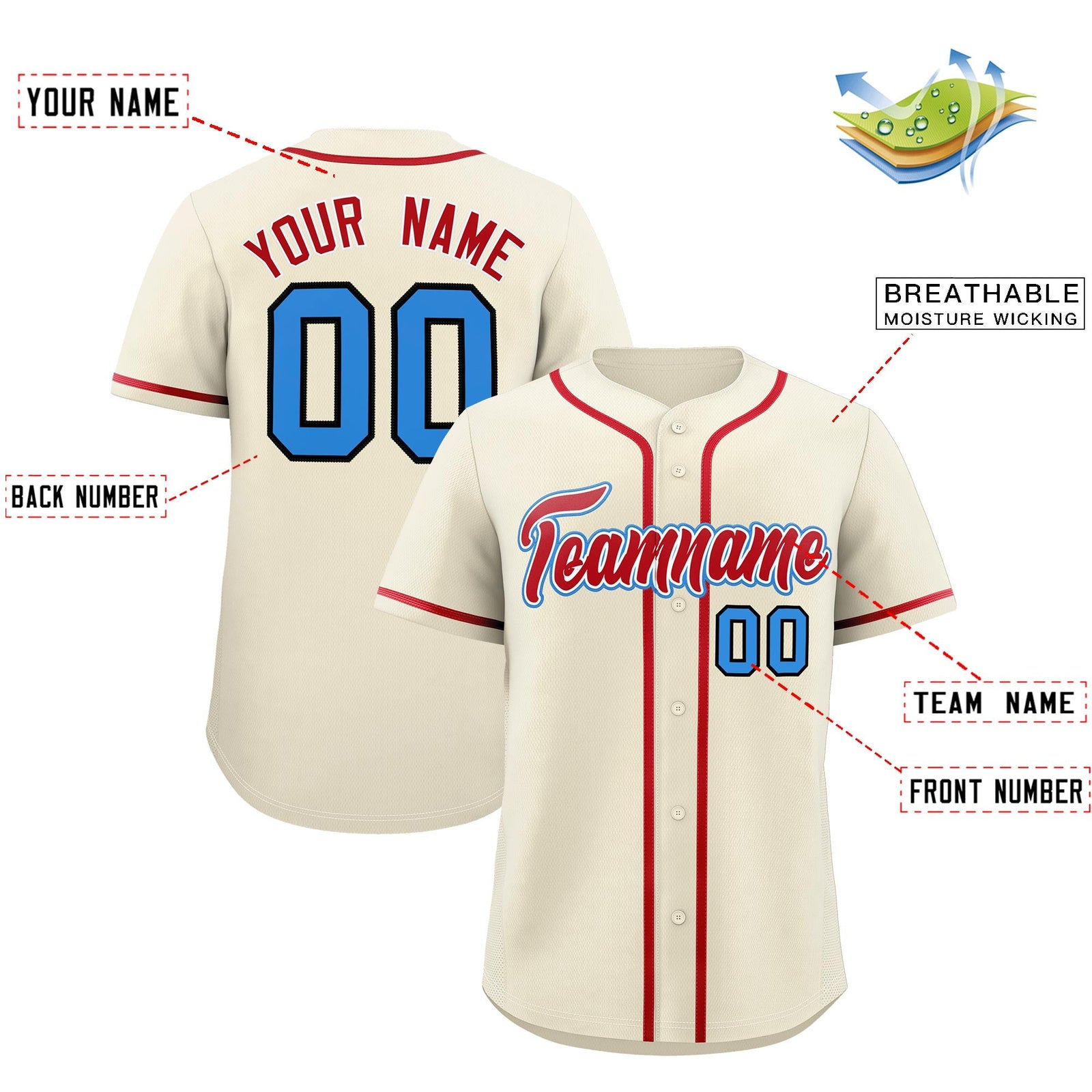 Custom Cream Classic Style Stitched Sports Uniform Personalized For Teams Quick Dry Baseball Jersey| KXKSHOP