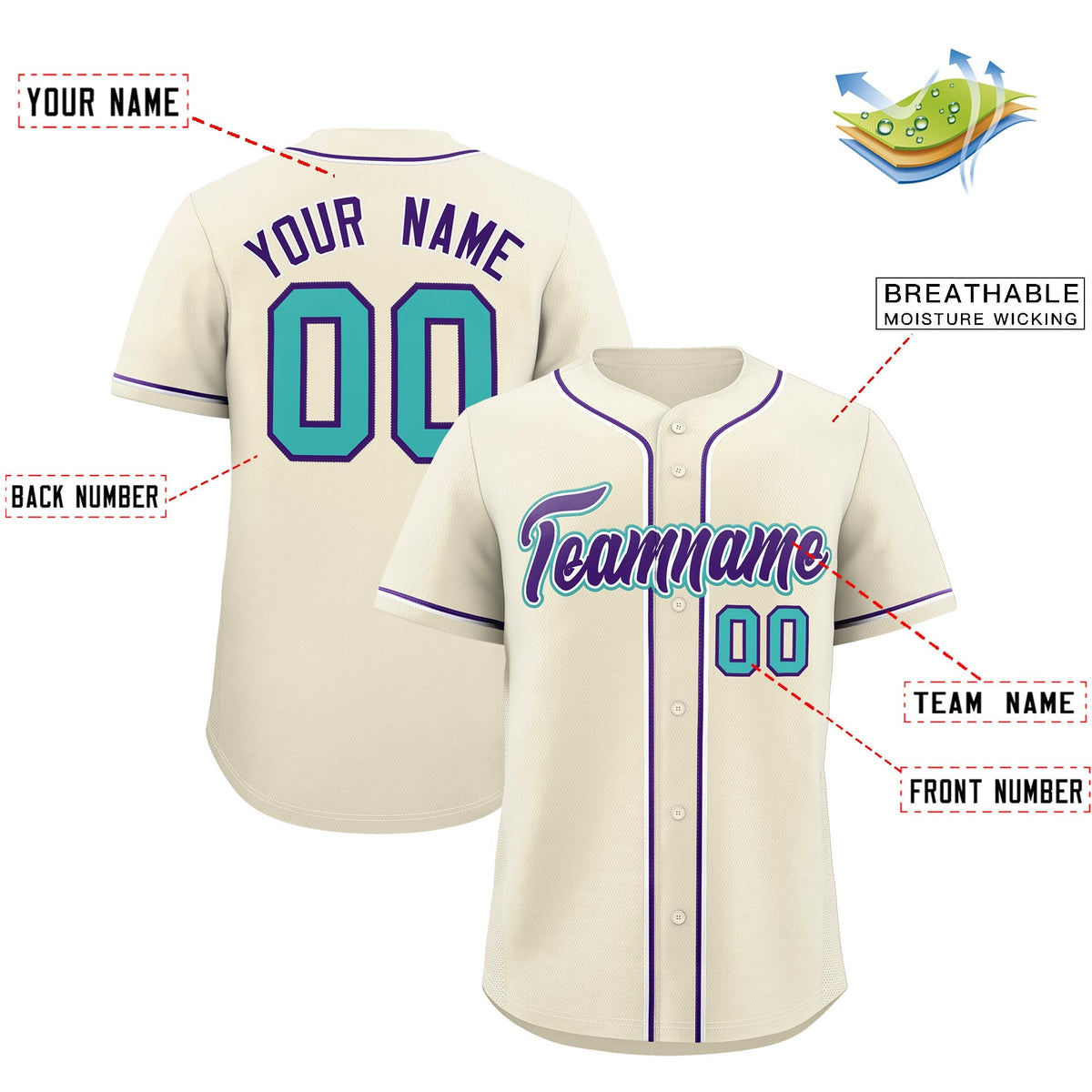 Custom Cream Classic Style Stitched Sports Uniform Personalized For Teams Quick Dry Baseball Jersey| KXKSHOP