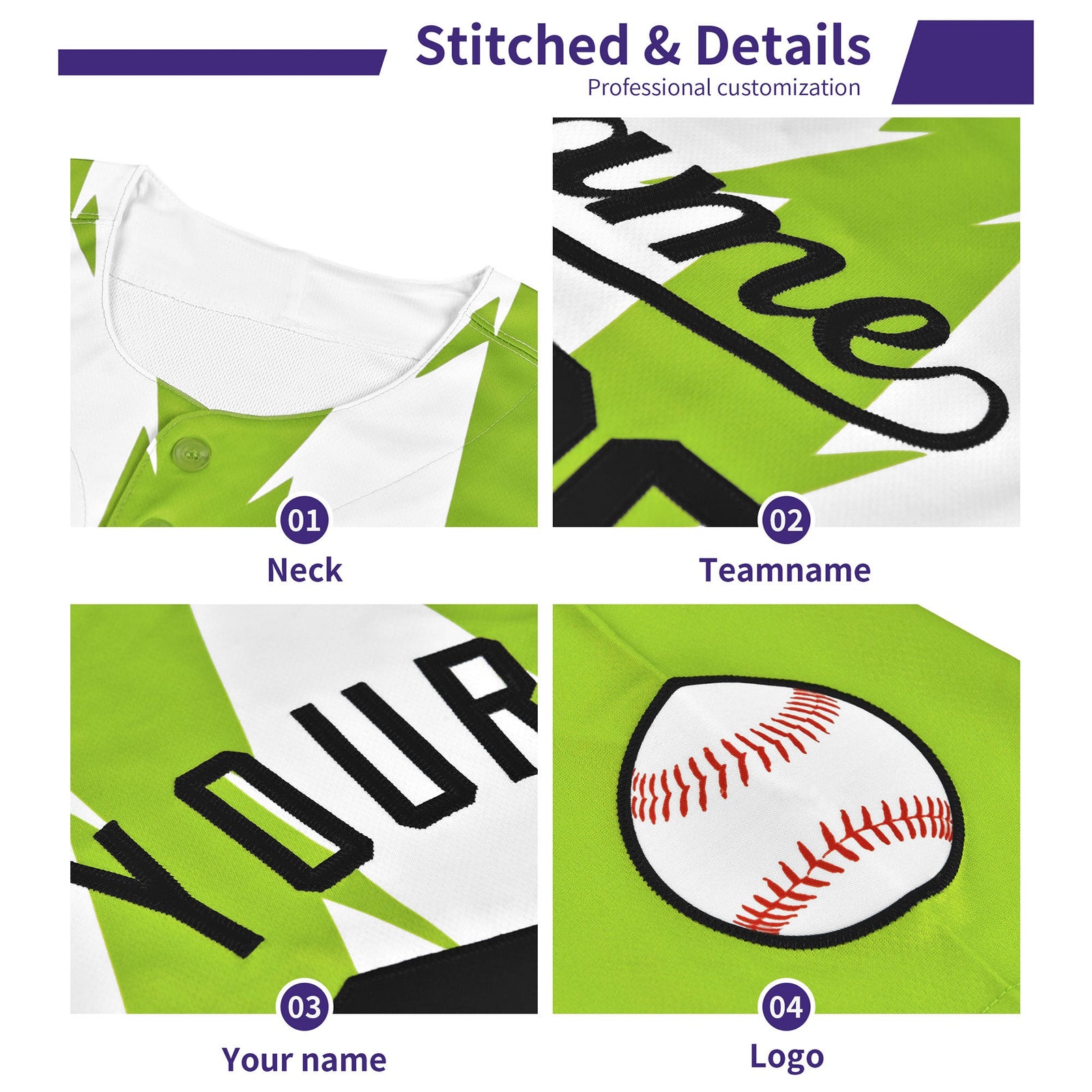 Custom Kelly Green Royal Baroque Style Personalized Baseball Jersey