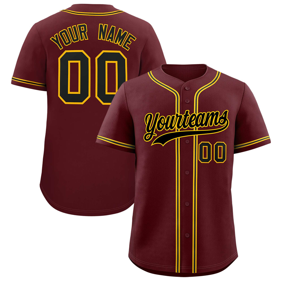 Custom Burgundy Classic Style Authentic Baseball Jersey