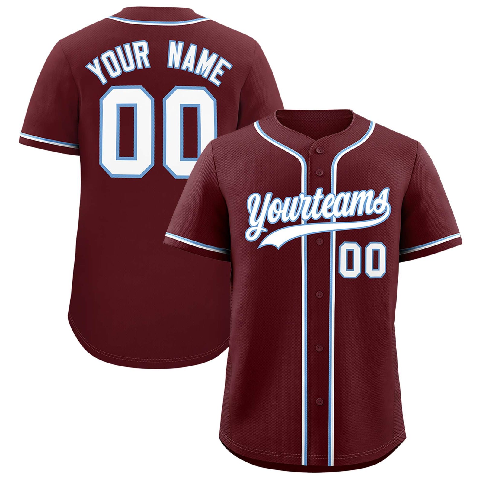 Custom Burgundy Classic Style Authentic Baseball Jersey