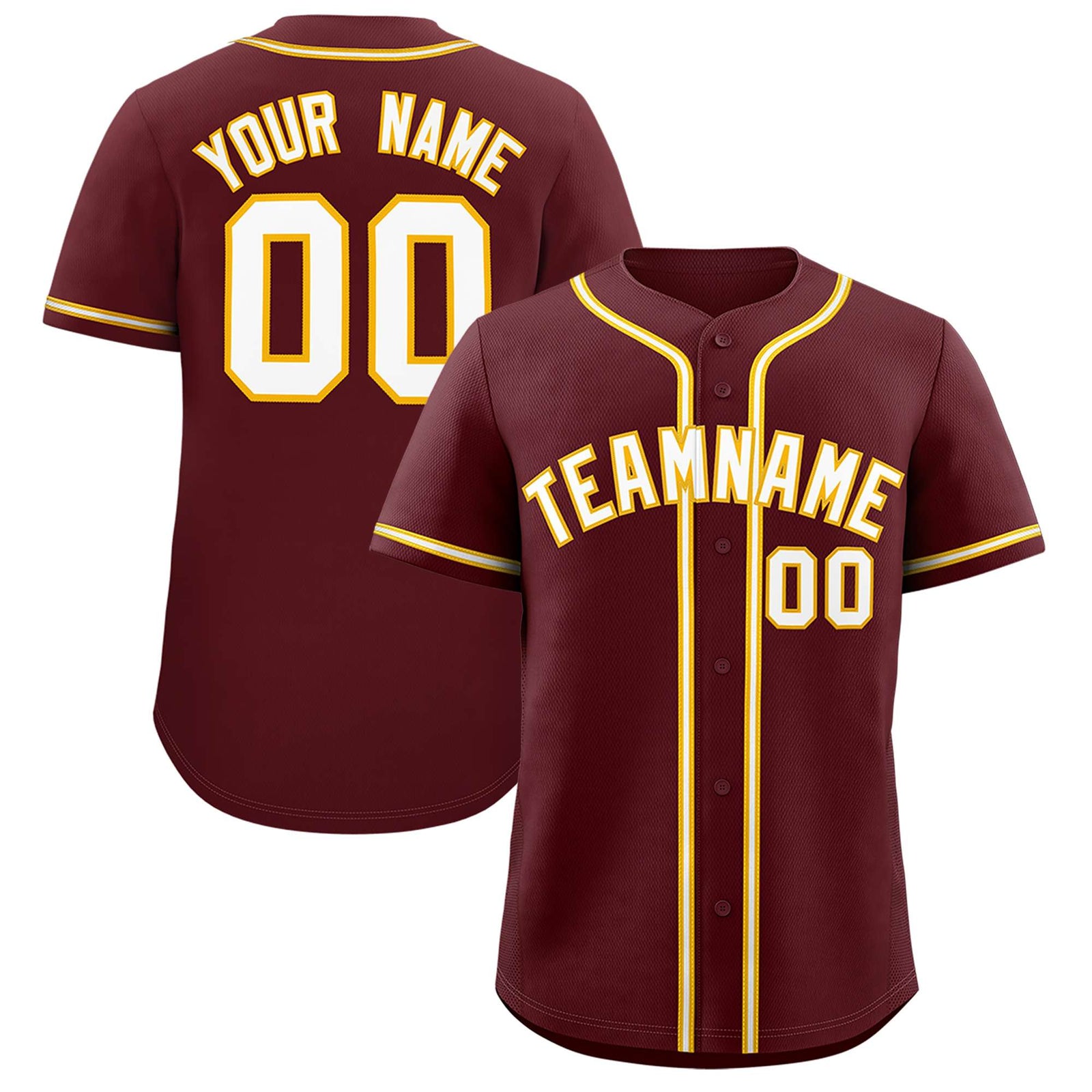 Custom Burgundy Classic Style Authentic Baseball Jersey