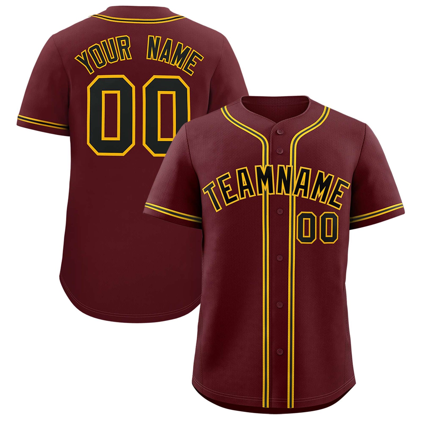 Custom Burgundy Classic Style Authentic Baseball Jersey
