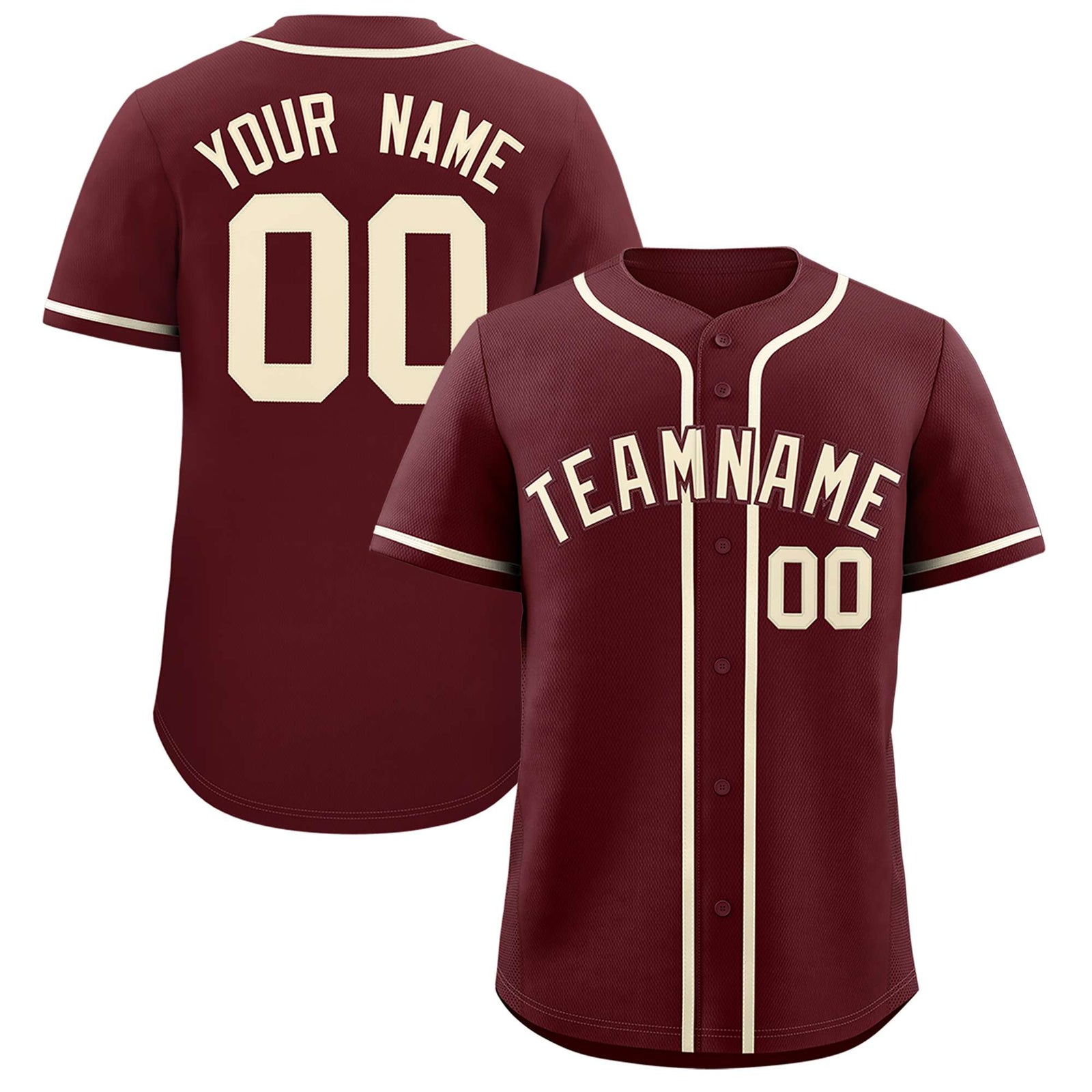 Custom Burgundy Classic Style Authentic Baseball Jersey