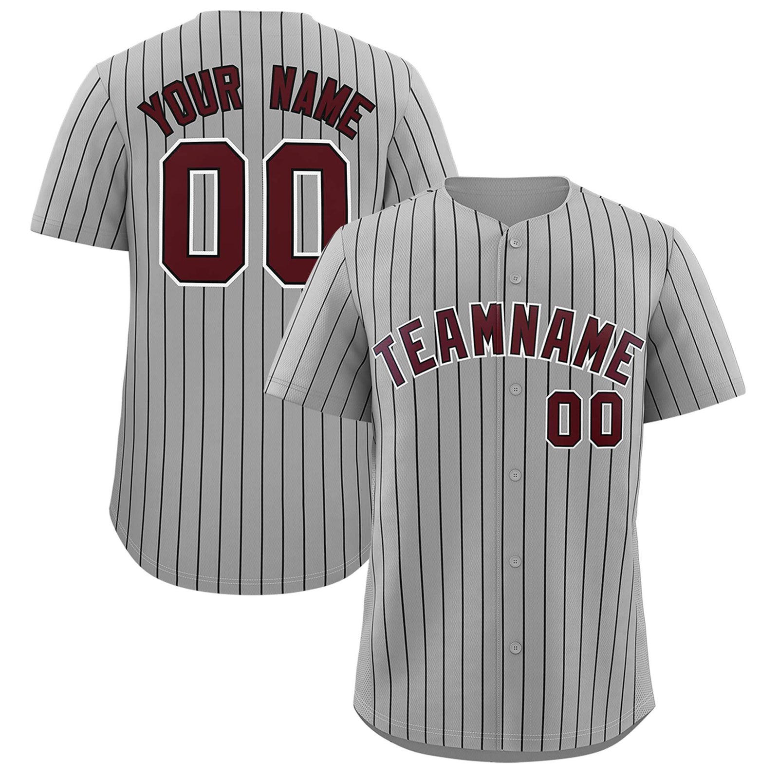 Custom Gray Black Stripe Fashion Authentic Baseball Jersey