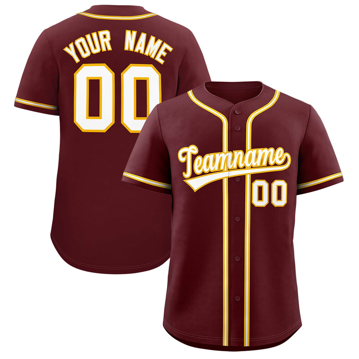 Custom Burgundy Classic Style Authentic Baseball Jersey