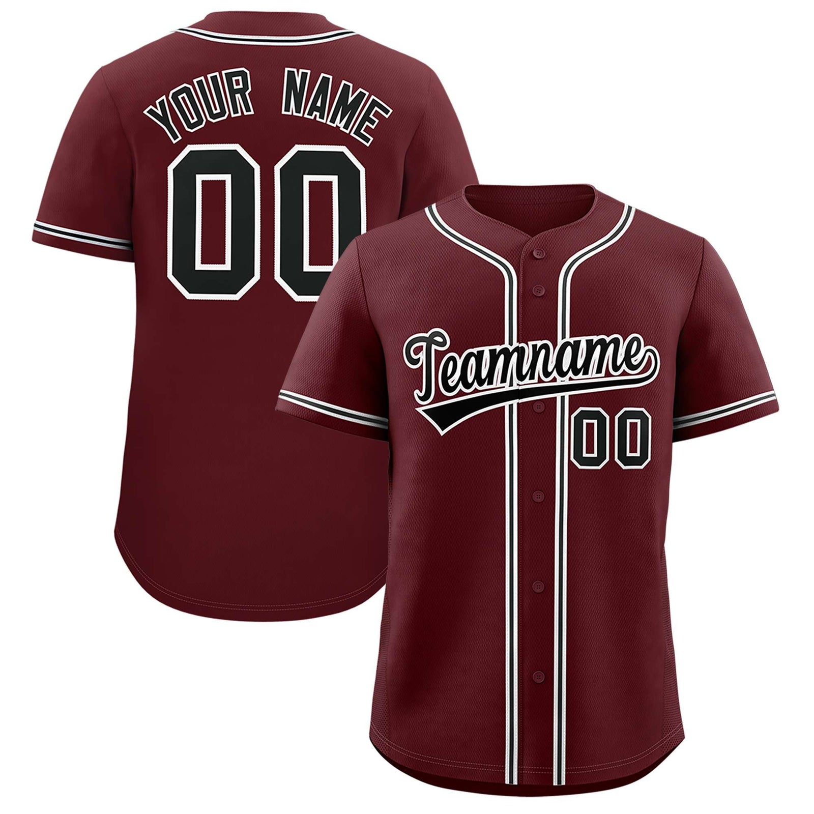 Custom Burgundy Classic Style Authentic Baseball Jersey