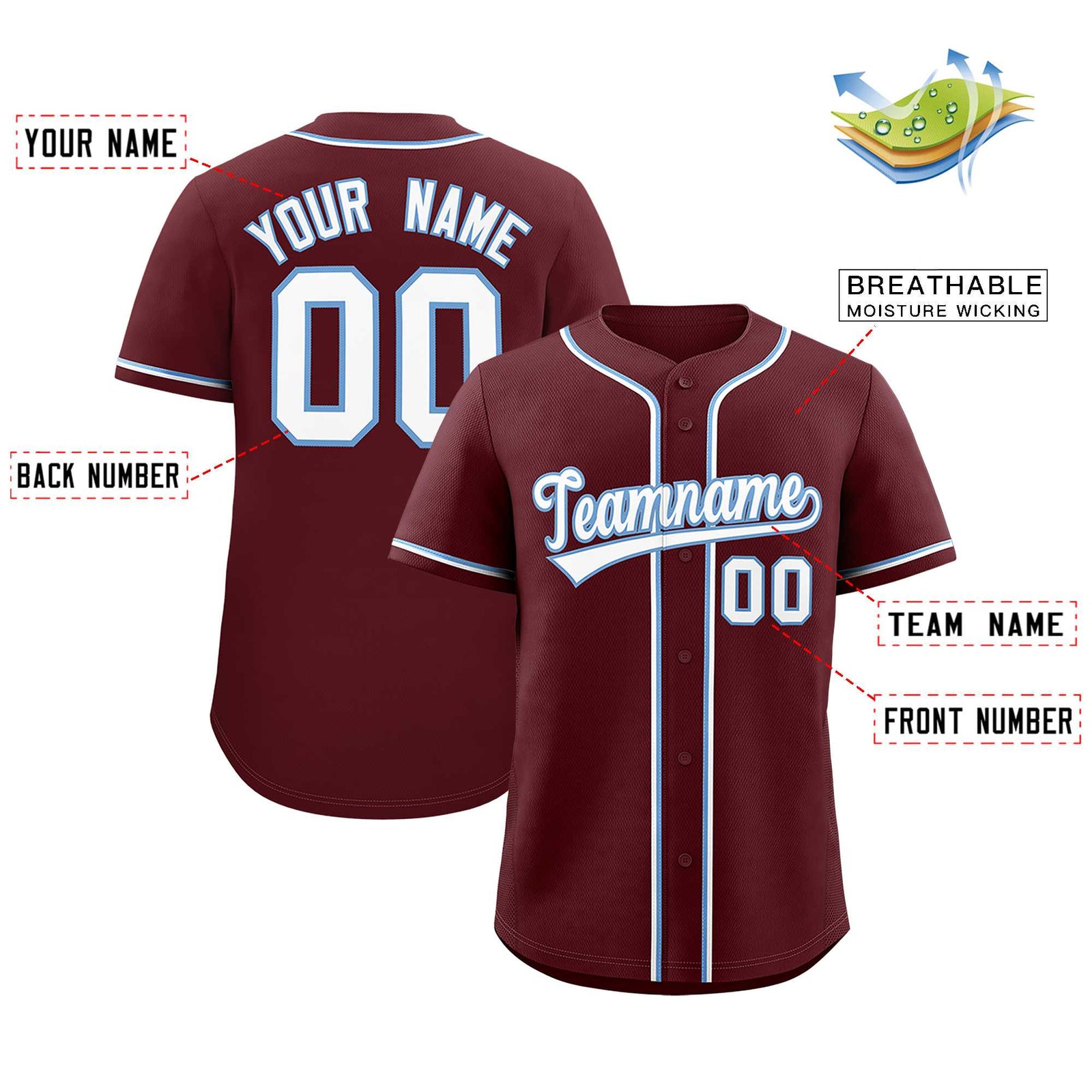 Custom Burgundy Classic Style Authentic Baseball Jersey
