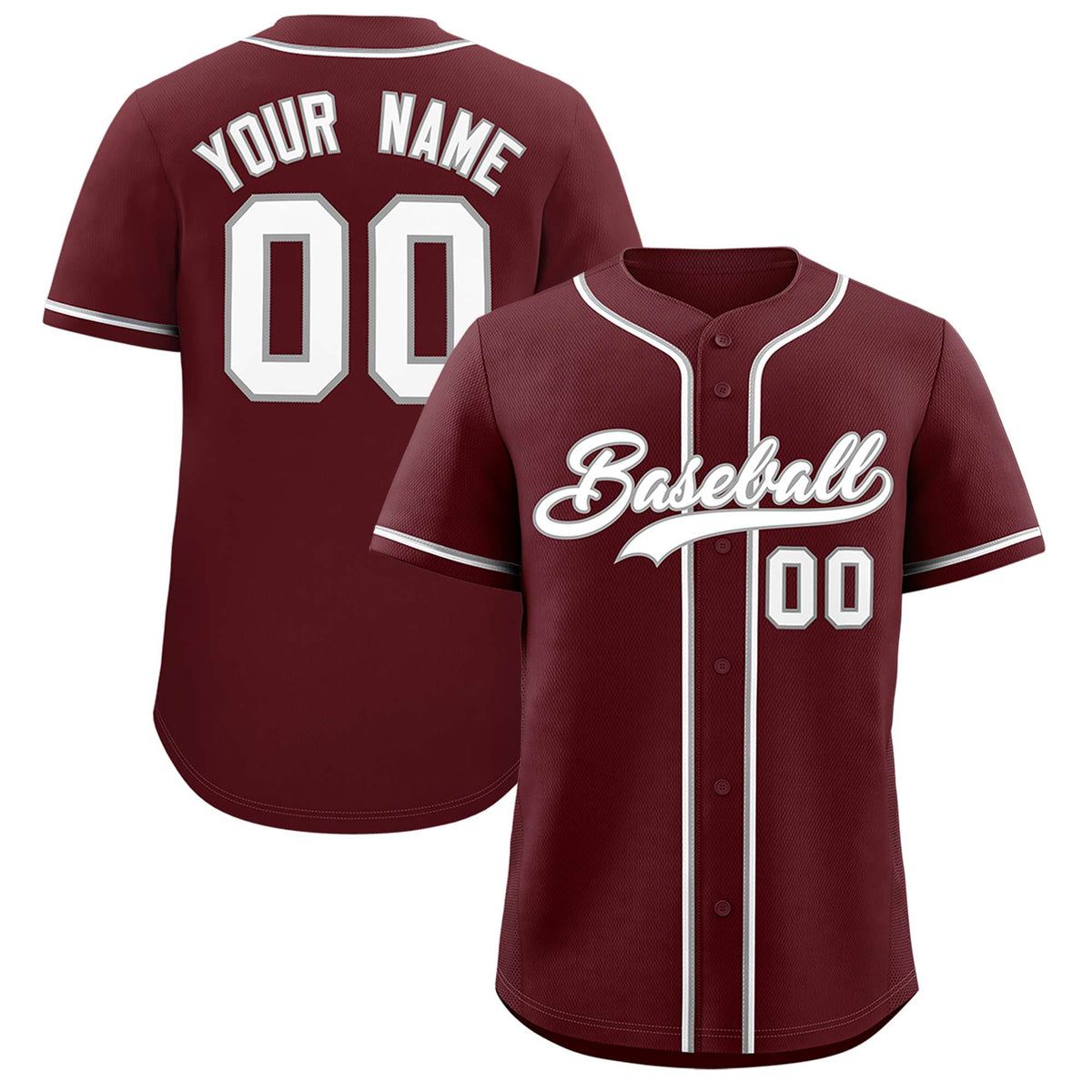 Custom Burgundy Classic Style Authentic Baseball Jersey