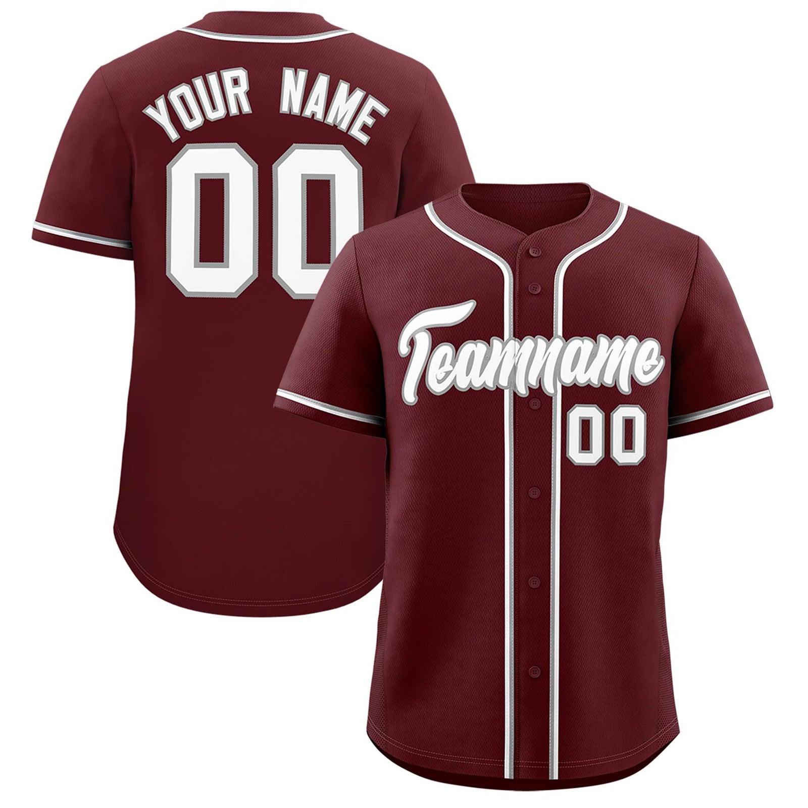 Custom Burgundy Classic Style Authentic Baseball Jersey
