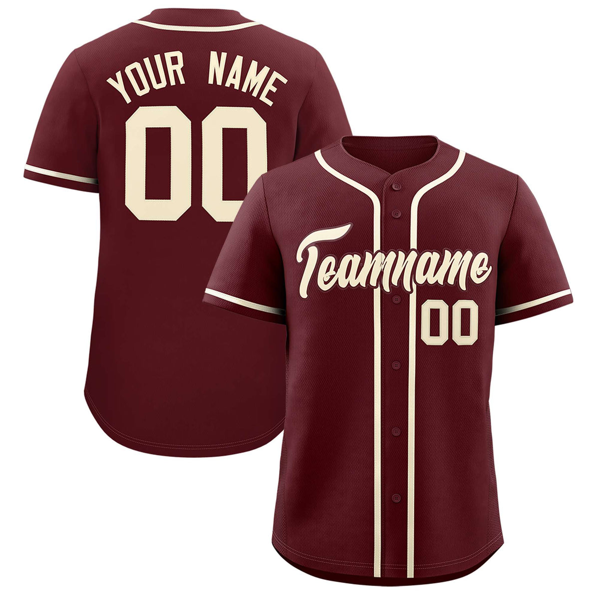 Custom Burgundy Classic Style Authentic Baseball Jersey