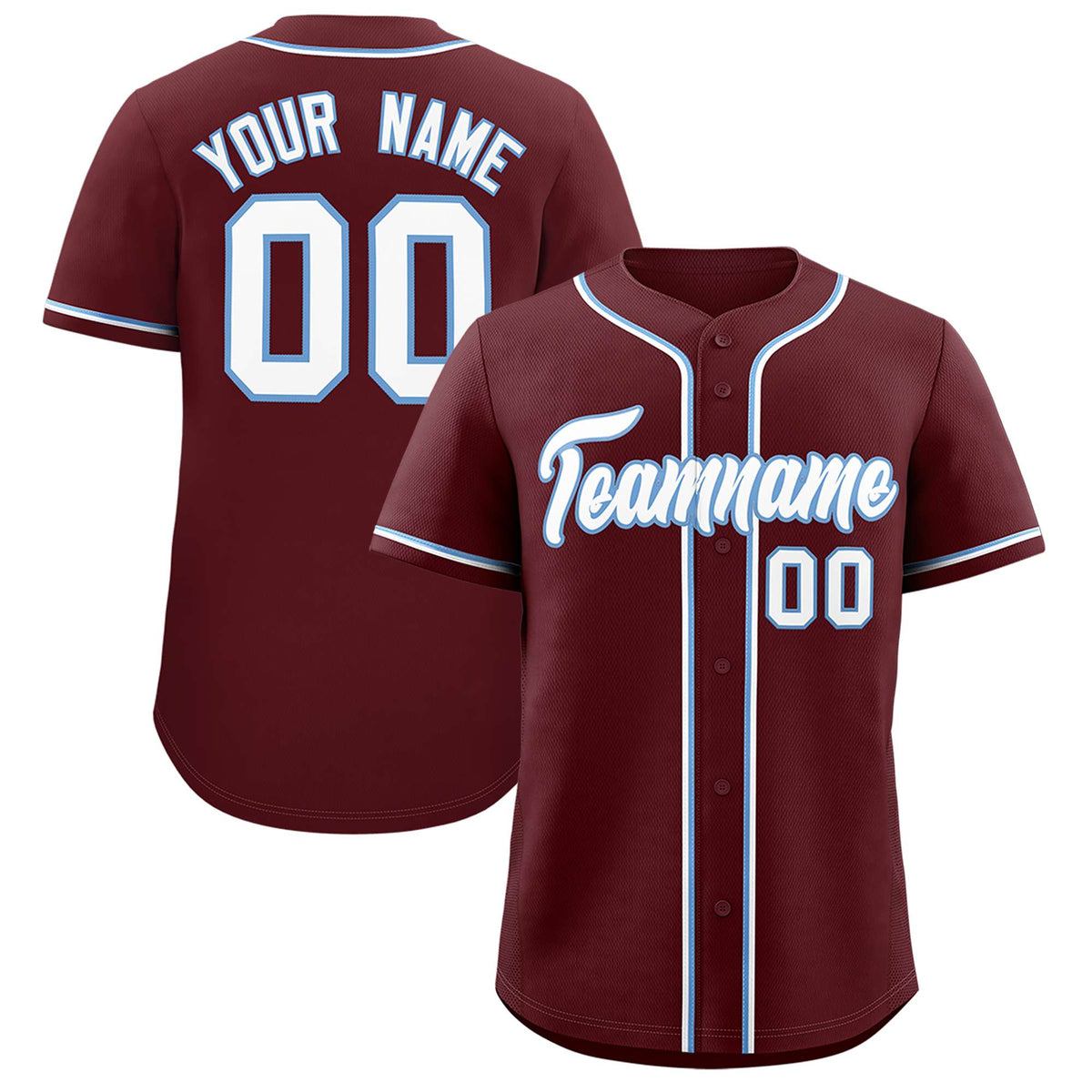 Custom Burgundy Classic Style Authentic Baseball Jersey